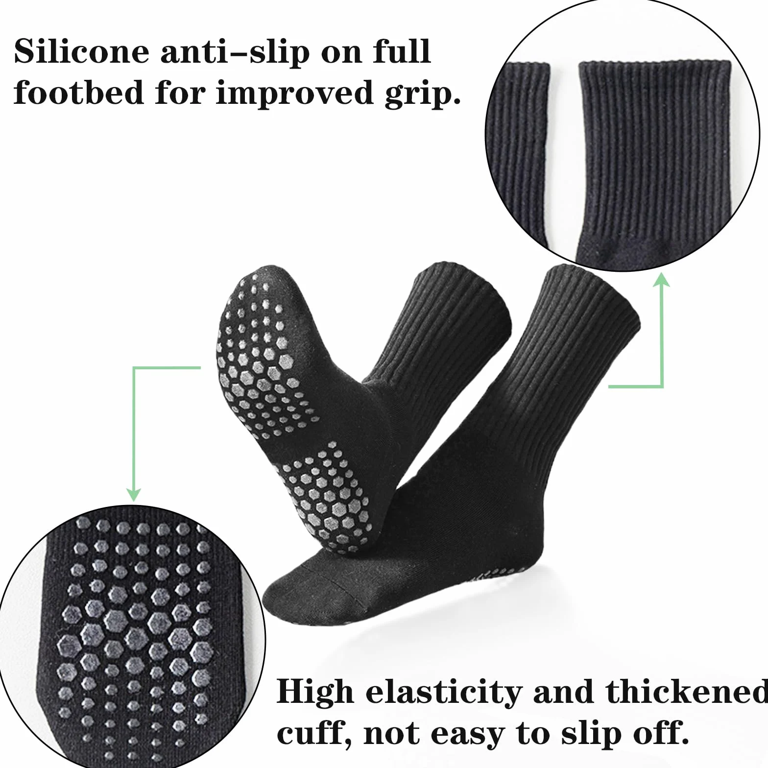 KEYRI Chaussettes de Football Antidérapantes Enfant Taille Unique 7-13 Ans