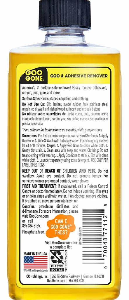 Goo a goûter mac-gg12 remover liquide de sécurité de surface d'origine, jaune