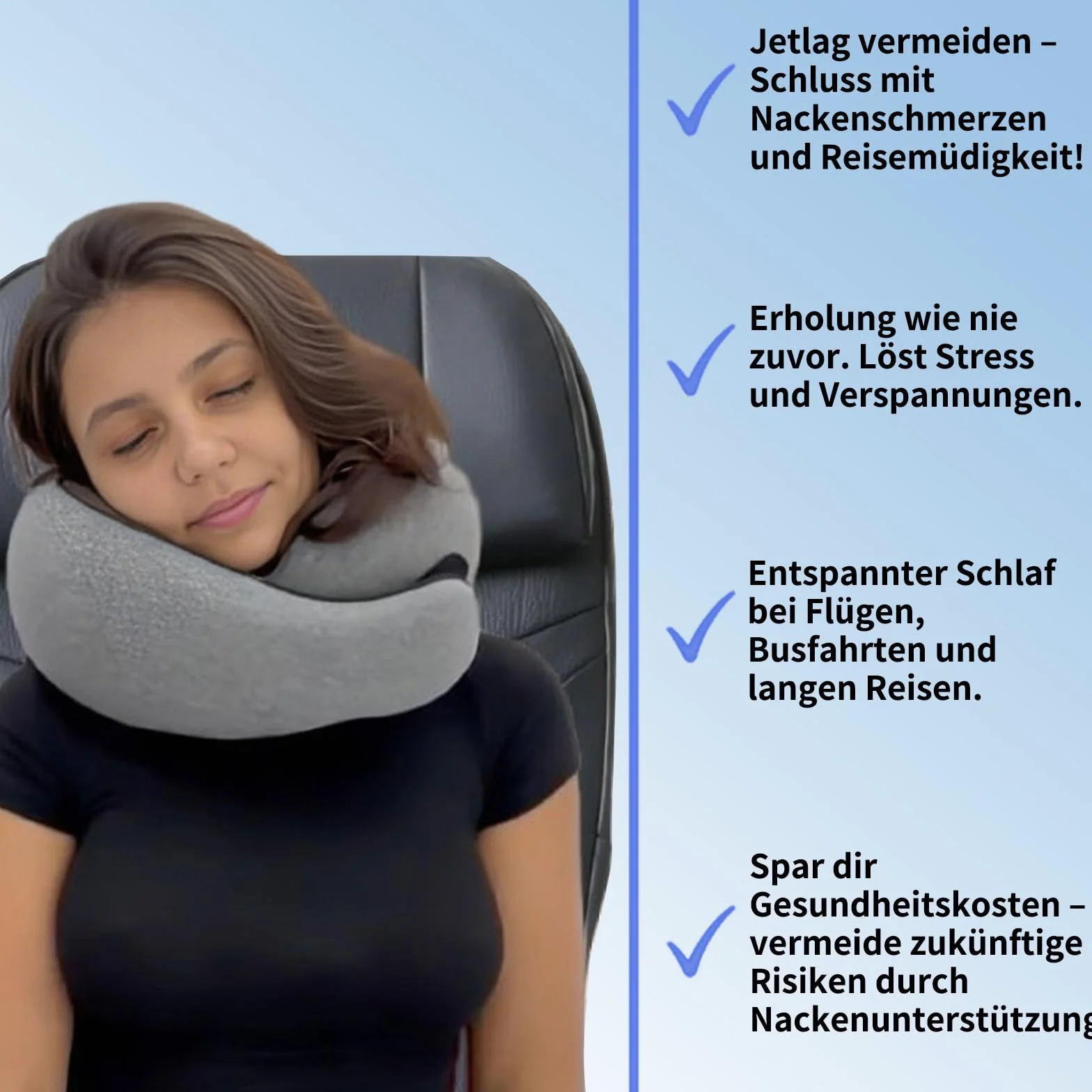 Reiteag Nomadike Oreiller de Voyage - Coussin Mémoire de Forme pour Avion Voiture