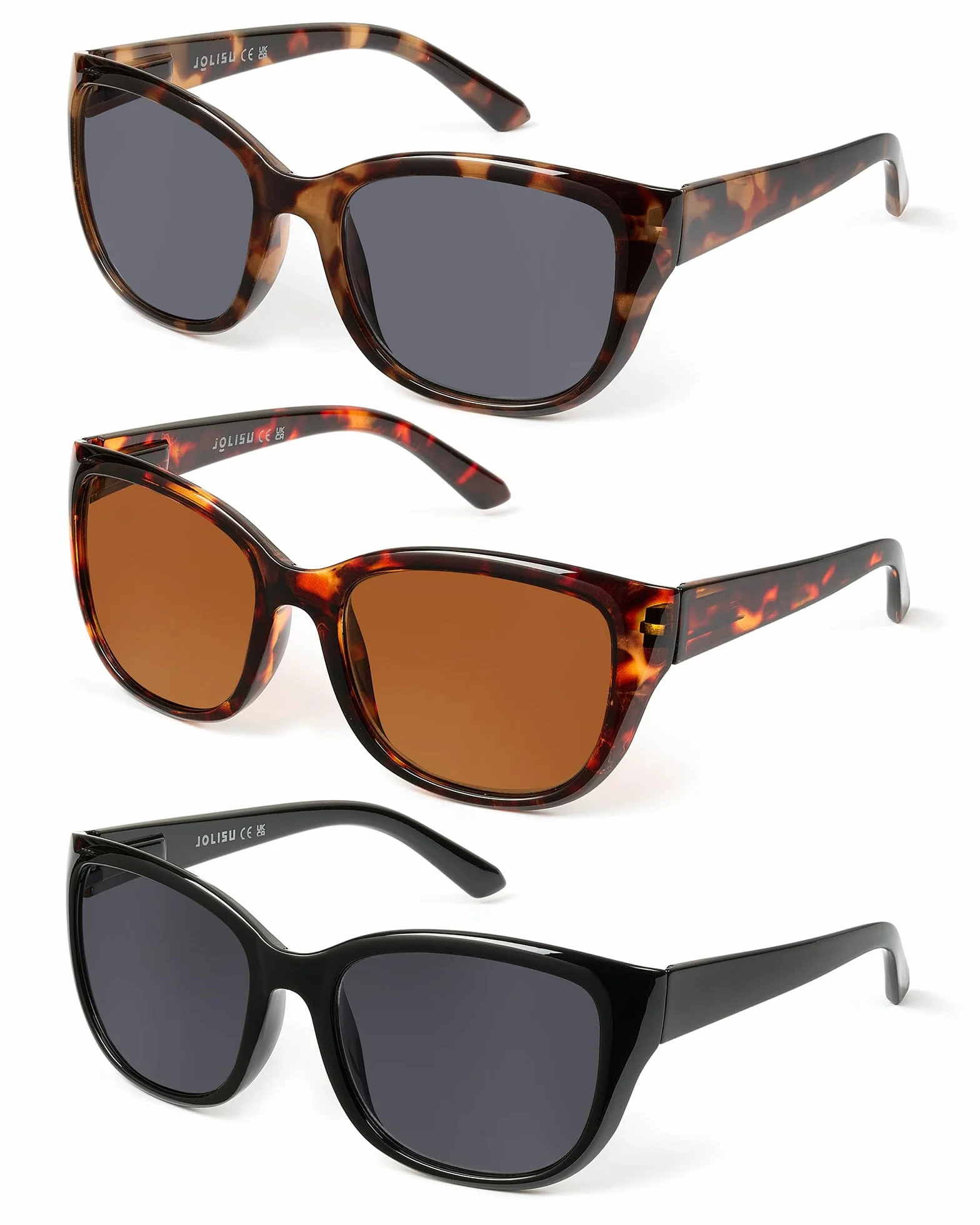 JOLISU Lot de 3 lunettes de lecture avec protection UV400 pour extérieur