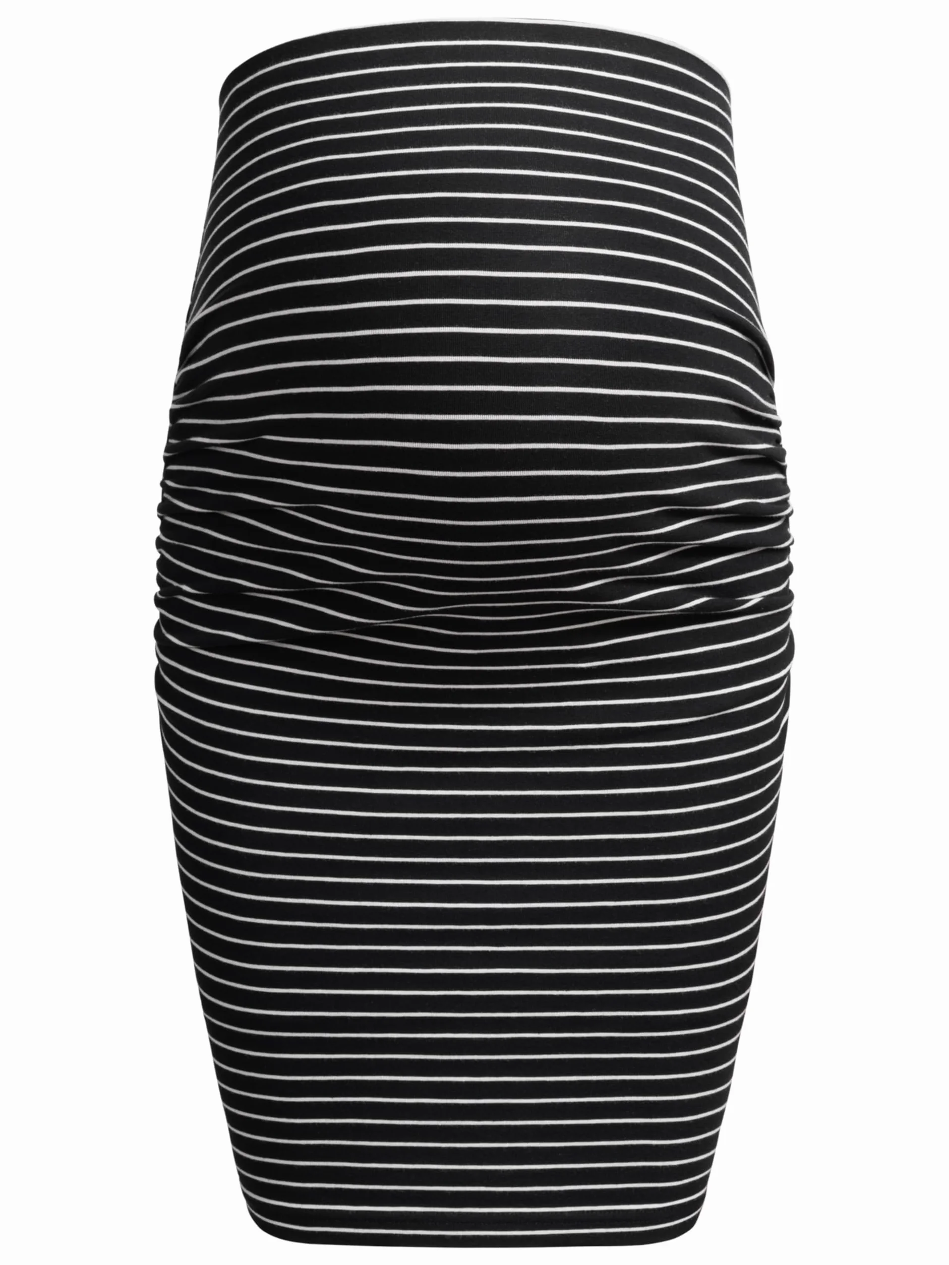 Jupe de Grossesse Herzmutter Longueur Mini Midi Partie Ventrale Double Couche Crayon 6500 Rayé L