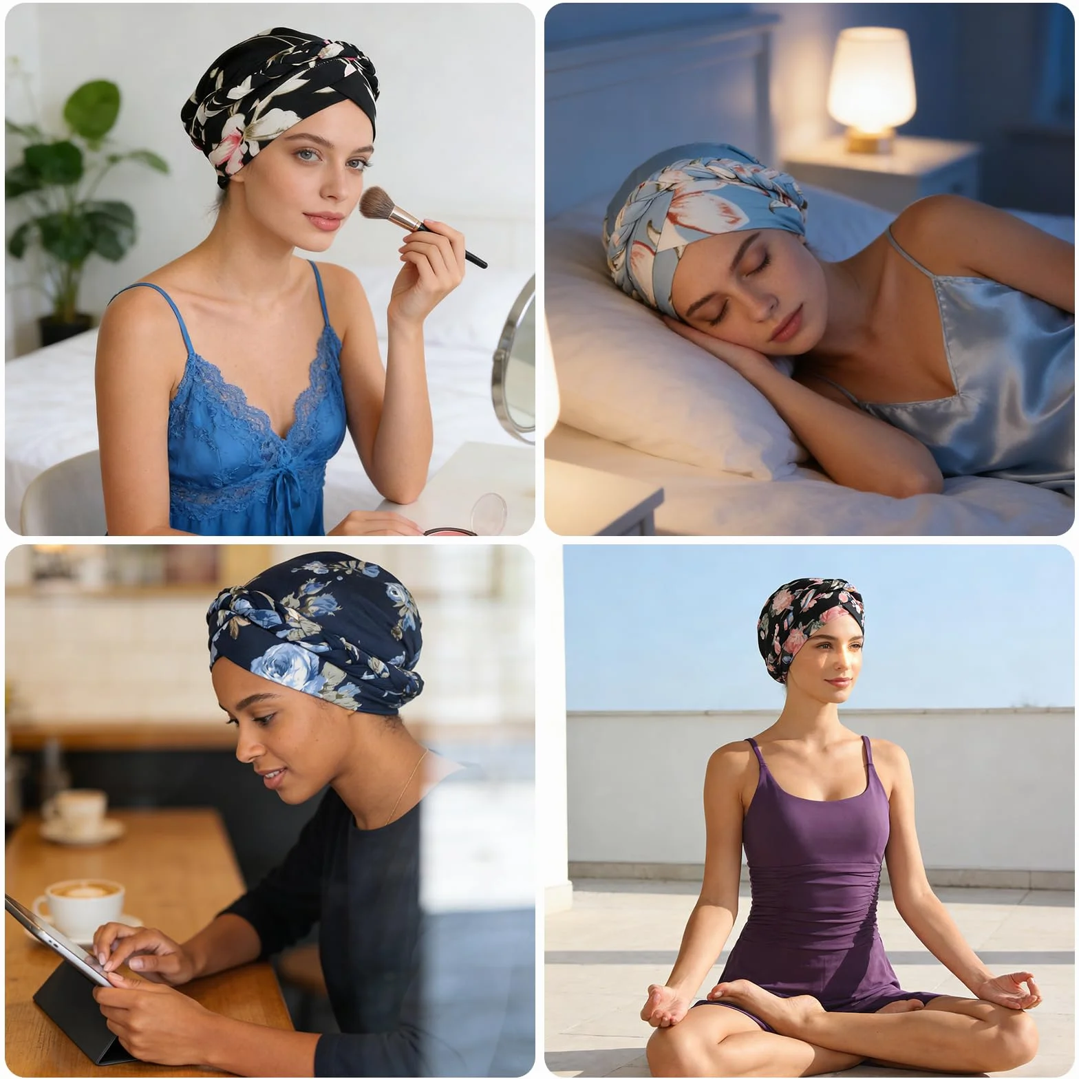 Africaine Turbans pour Femmes, Turban Femme Chimio Pré-noué Torsadé Bonnet Chimio Casquette de Perte de Cheveux Chapeau