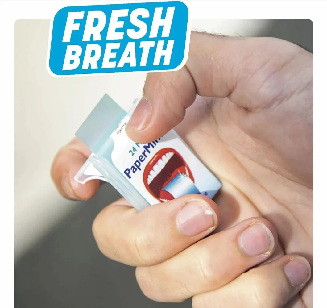 PaperMints Boîte de 24 Feuilles de Menthe Haleine Fraîche Sans Sucre Zéro Calorie