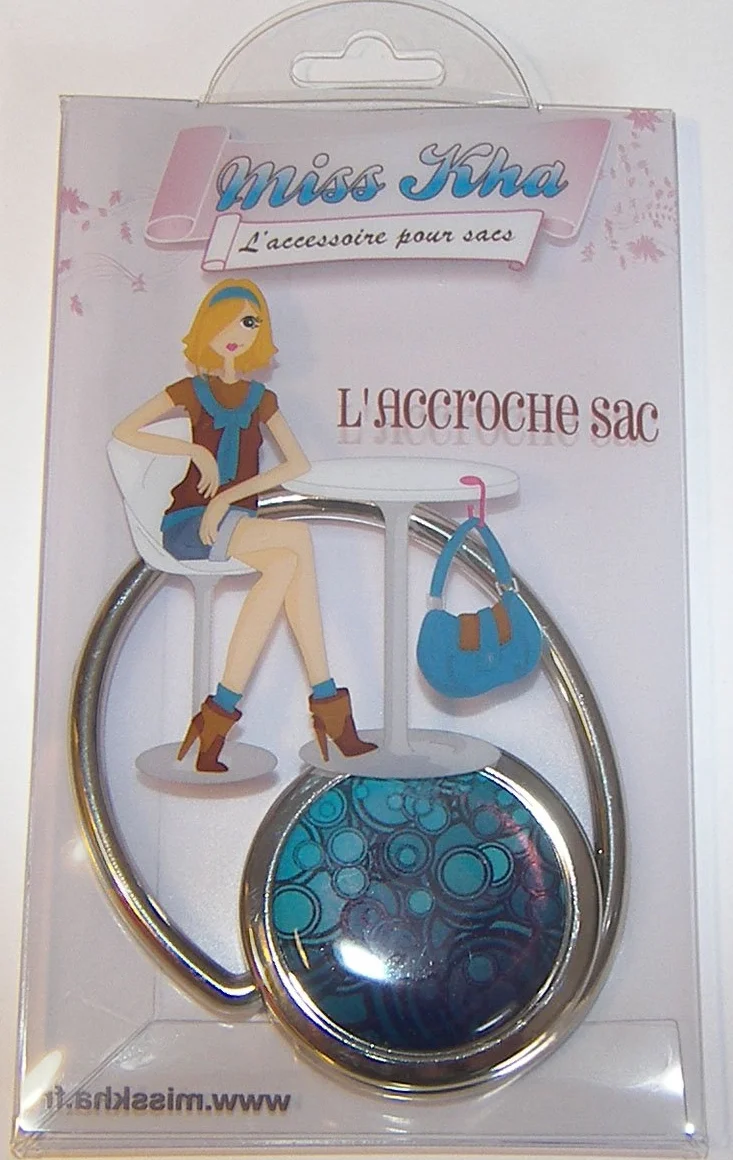 Accroche Sac Pliable Psychédélique Bleu Taille unique