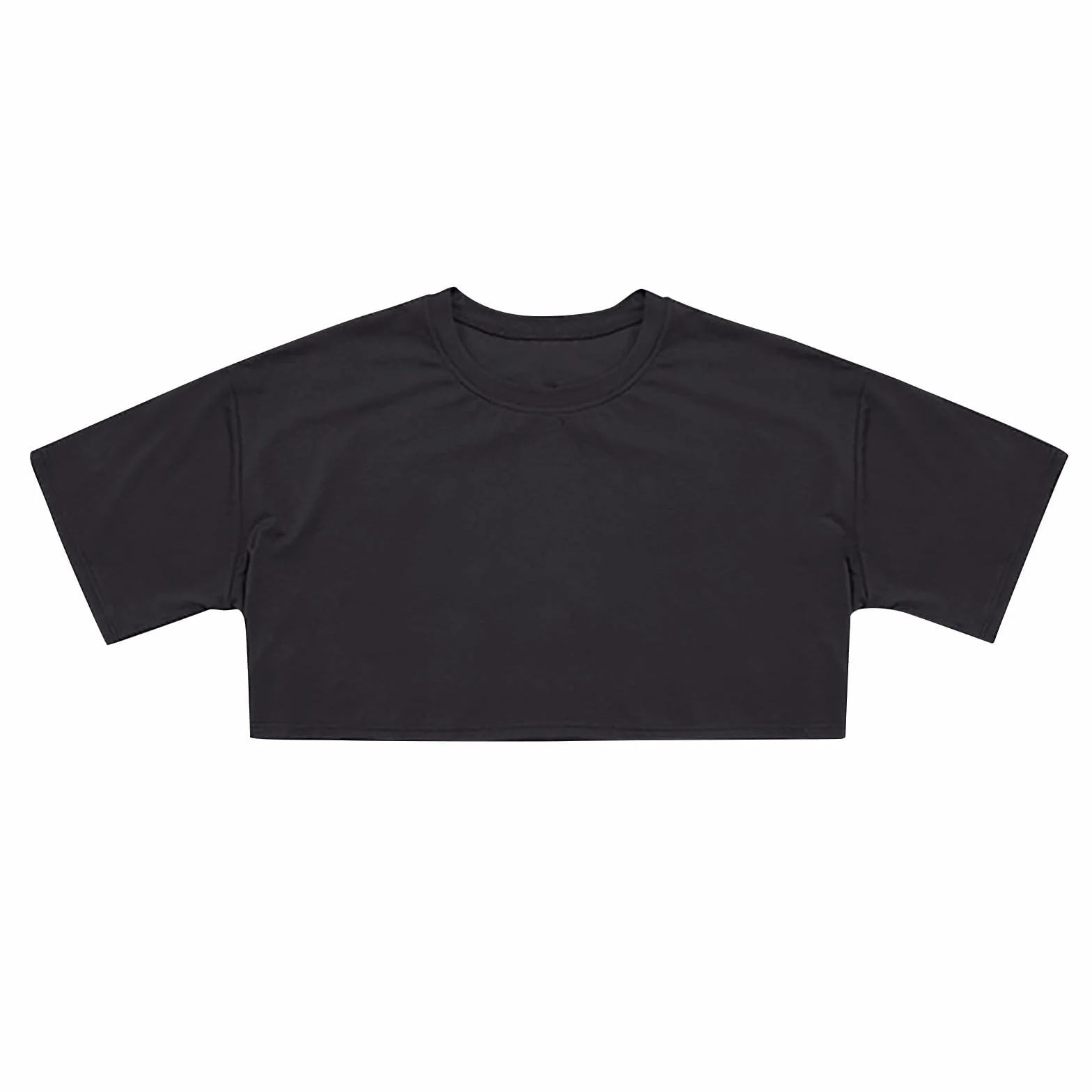 Tee Shirt Fille Manche Courte Col Rond Crop Top Ado Fille été Fluide Ample 10-16 Ans