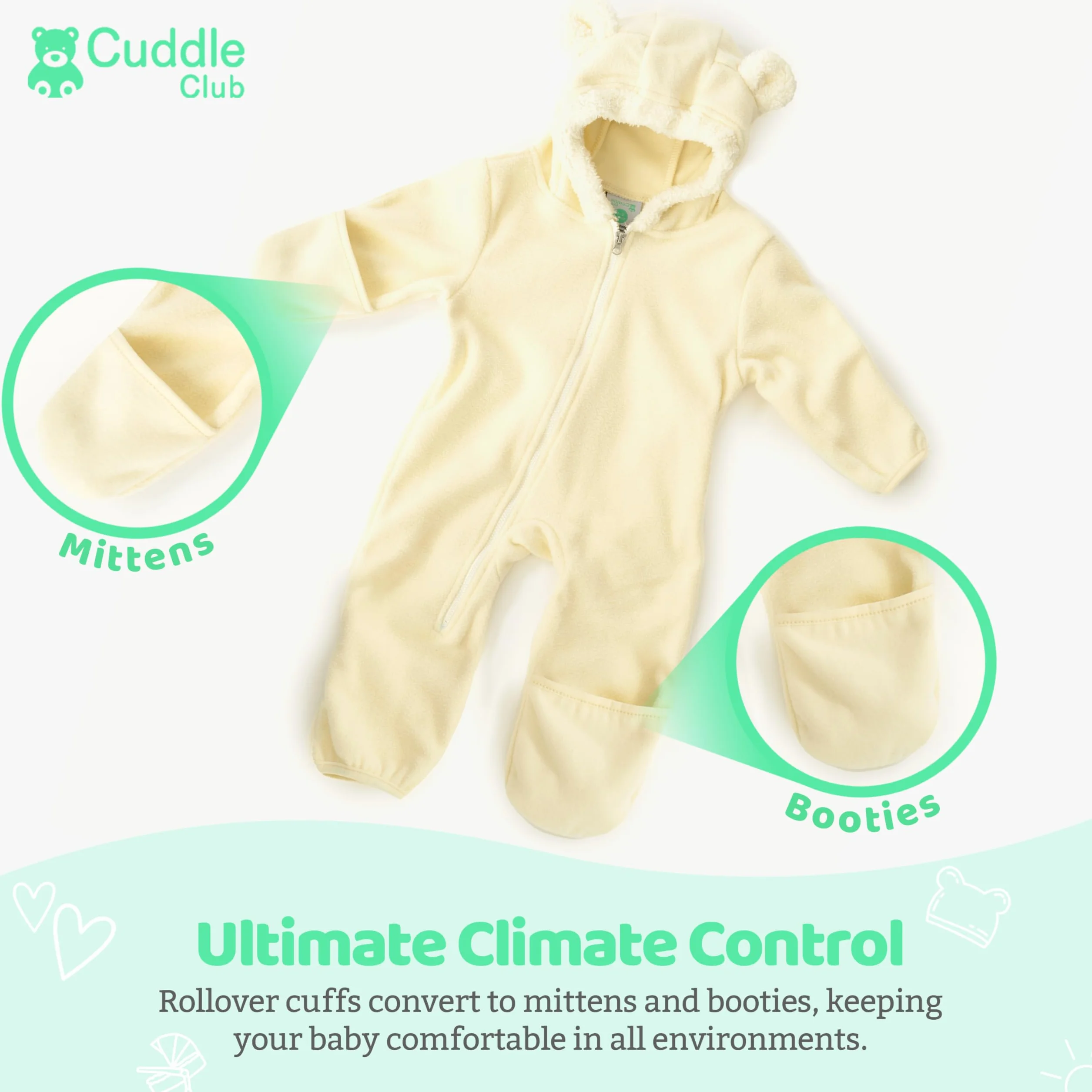 Cuddle Club Surpyjama en Polaire Bébé 0-4 Ans Pyjama Fille Garçon Couverture Nid d'Ange Chaud