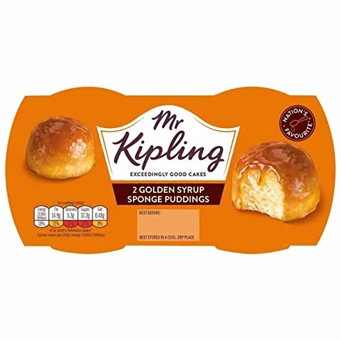 Mr Kipling Puddings Spongieux Sirop Doré - 108 g - Lot de 2