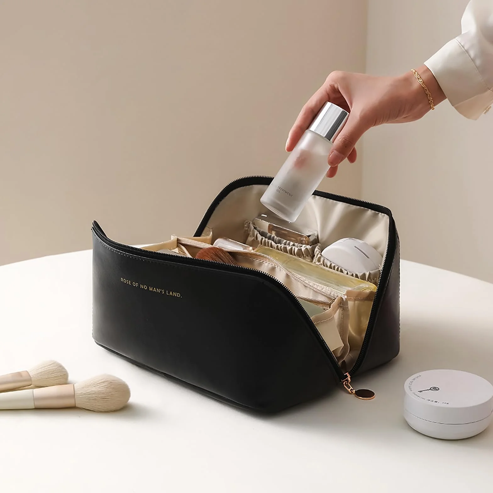 NOVAGO Mini Vanity Trousse Toilette Compacte, Organiseur de Maquillage (Noir)