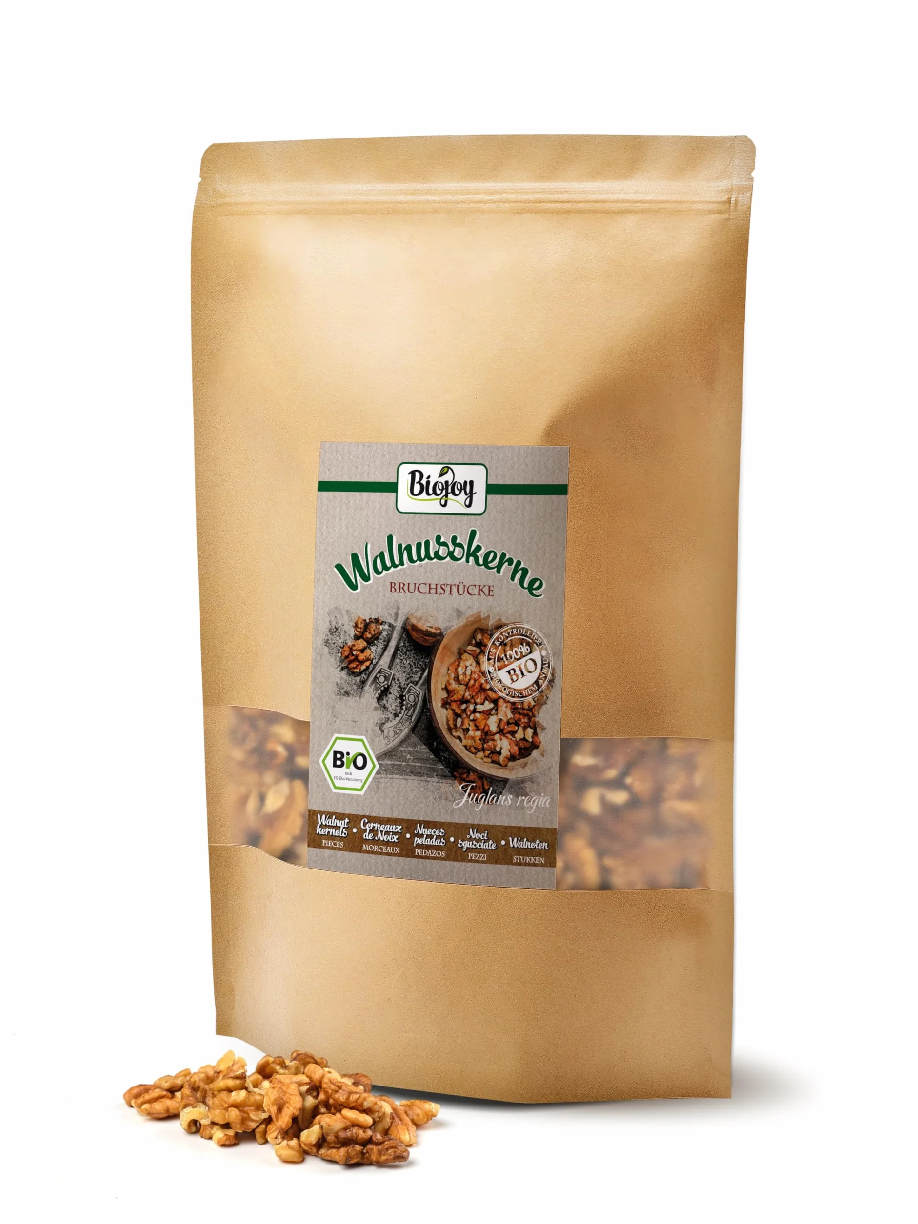 Biojoy Cerneaux de Noix BIO (1 kg), morceaux, décortiquées (Juglans regia)