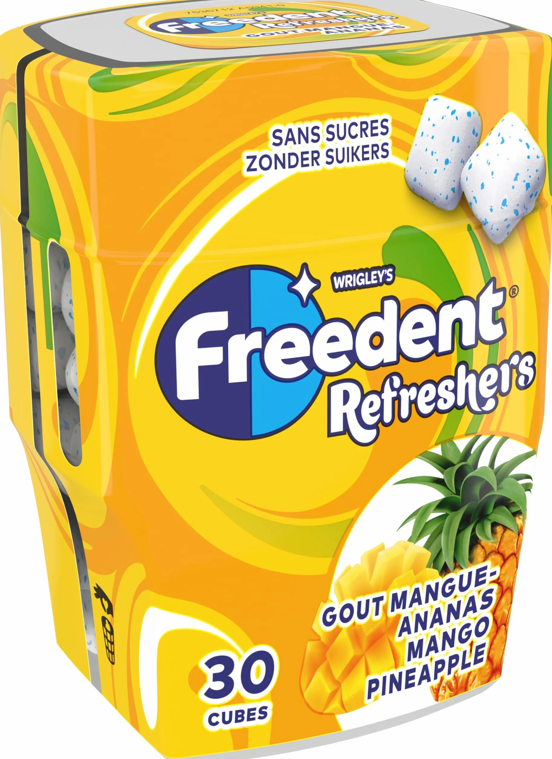 FREEDENT Refreshers Chewing-gum Mangue Ananas 30 dragées sans sucres 67 g