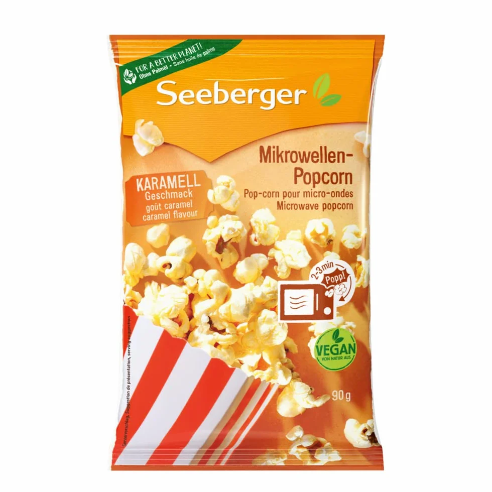 Seeberger Popcorn pour micro-ondes caramel (à l´huile de tournesol) - 90g