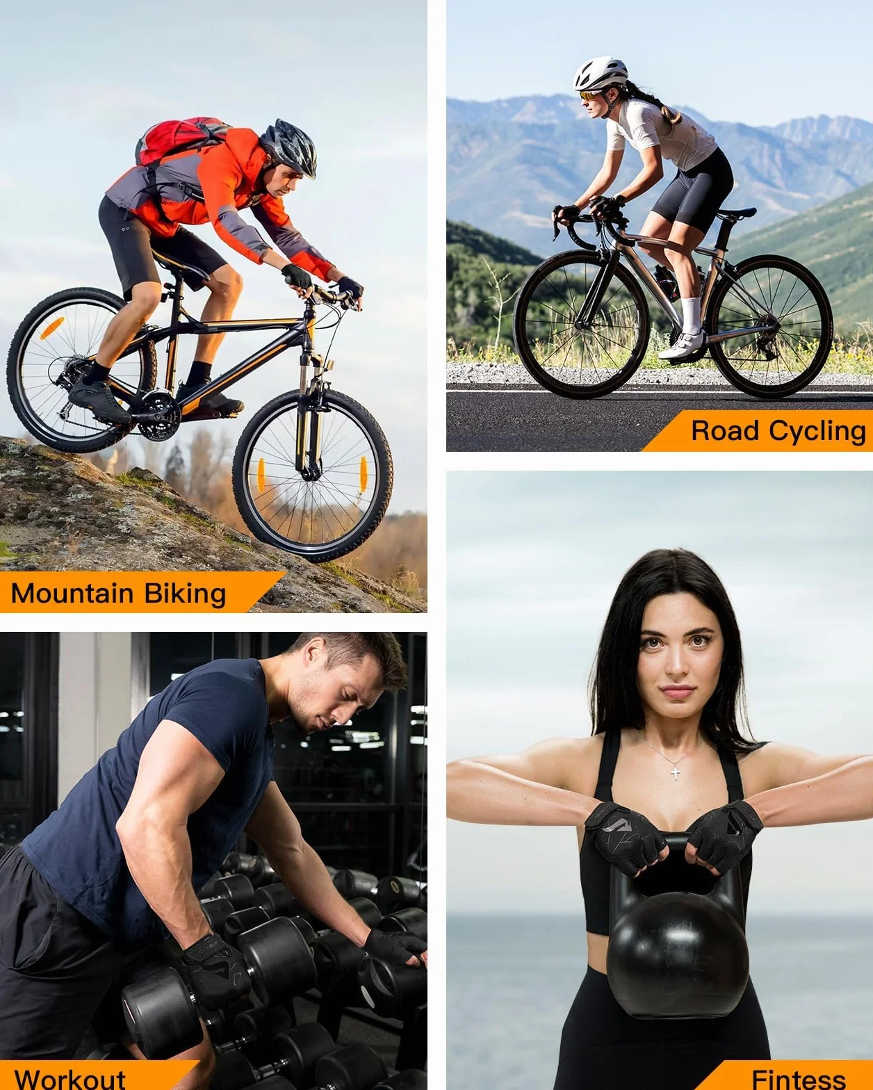 ATERCEL Gants de cyclisme pour homme et femme VTT entraînement haltérophilie plein air