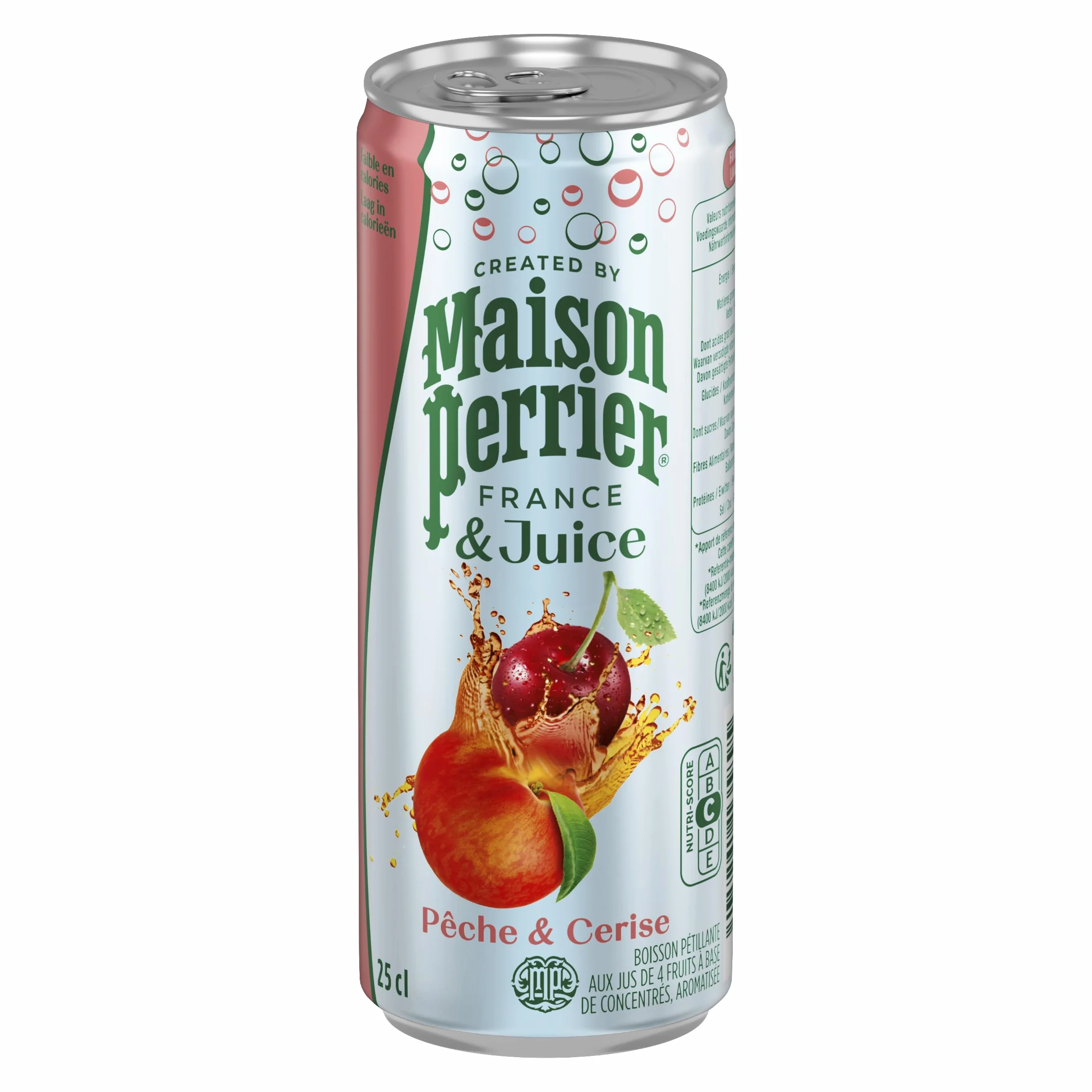 MAISON PERRIER et MAGNETIC JUICE Boisson Gazeuse Pêche Cerise - 6 packs de 4x25cl