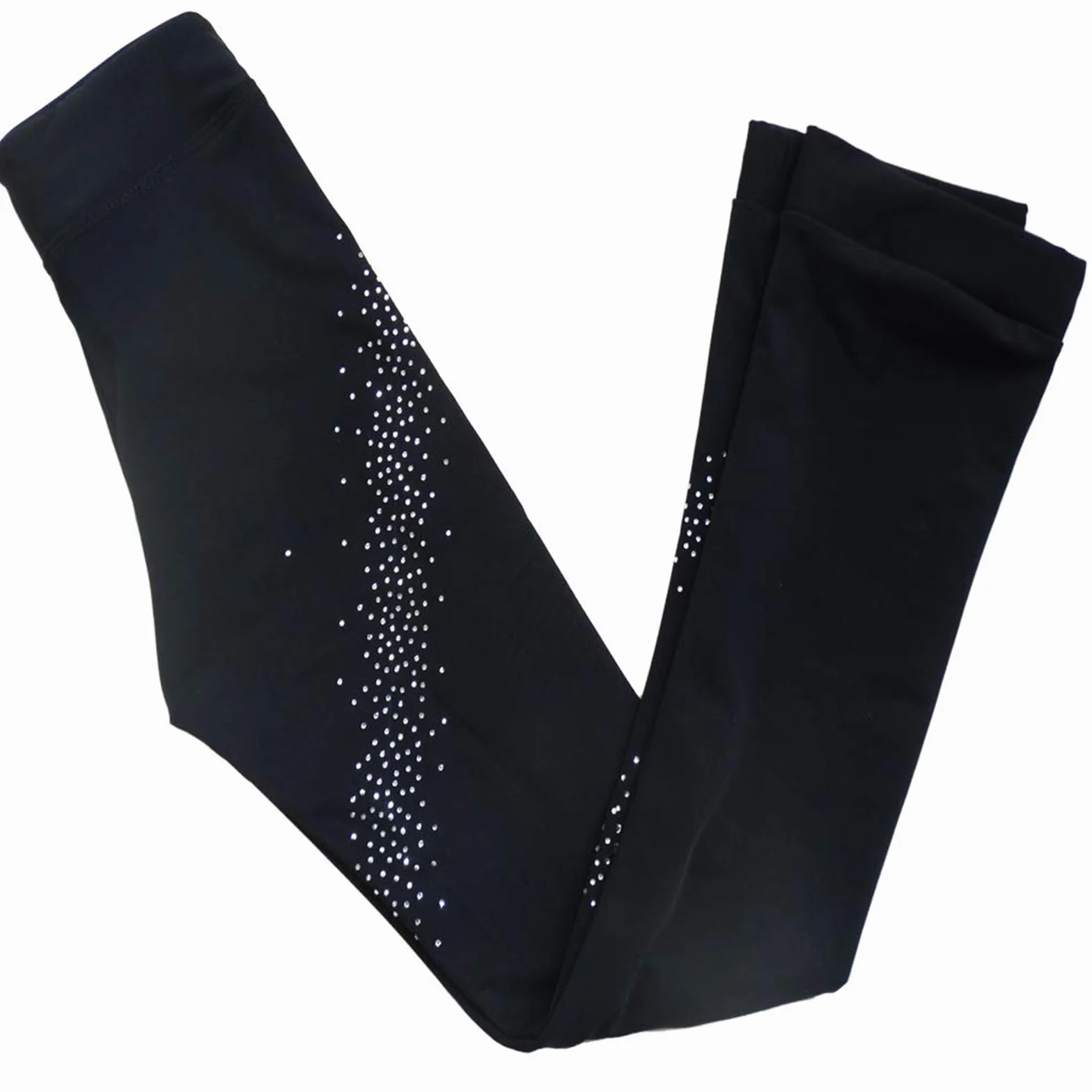 Collants de patinage artistique chauds avec strass pour femmes et filles