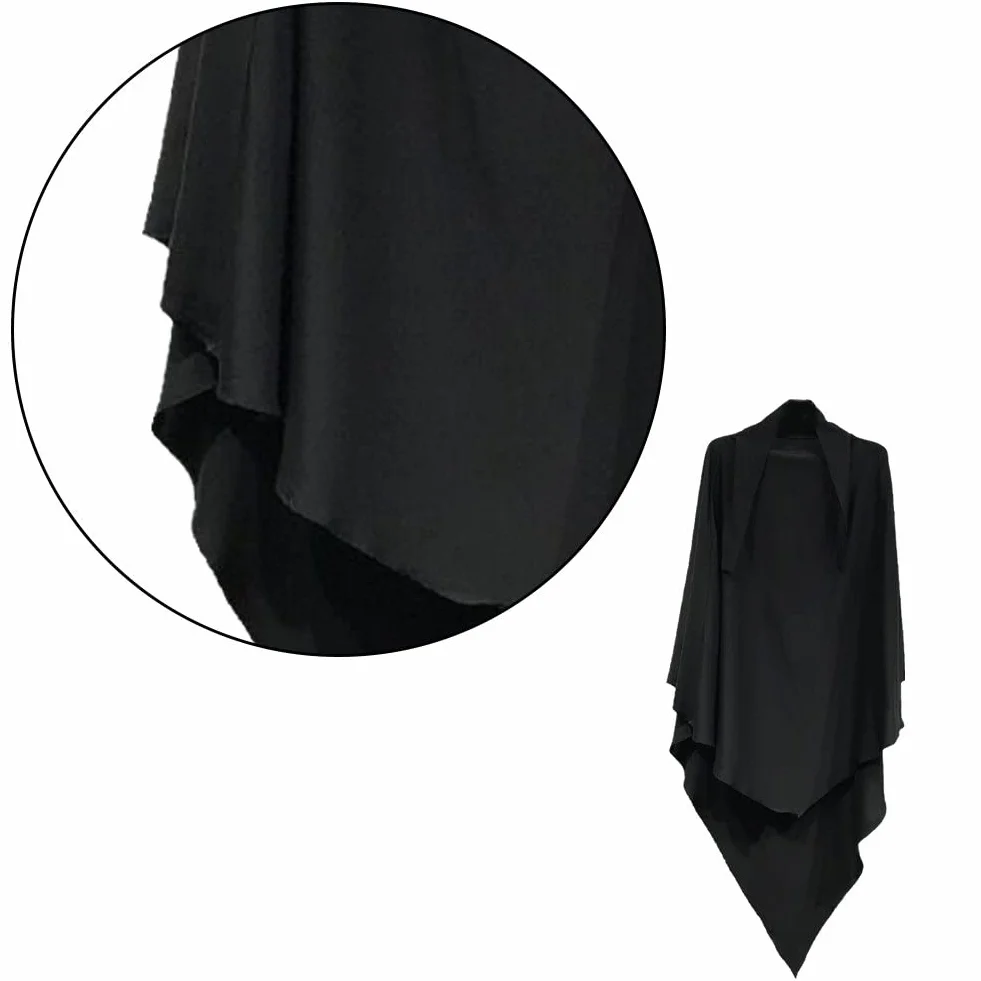 Formel Long Hijab Abaya One-Piece Loose Half Cover Ramadan Eid Prayer Tissu pour Les Femmes