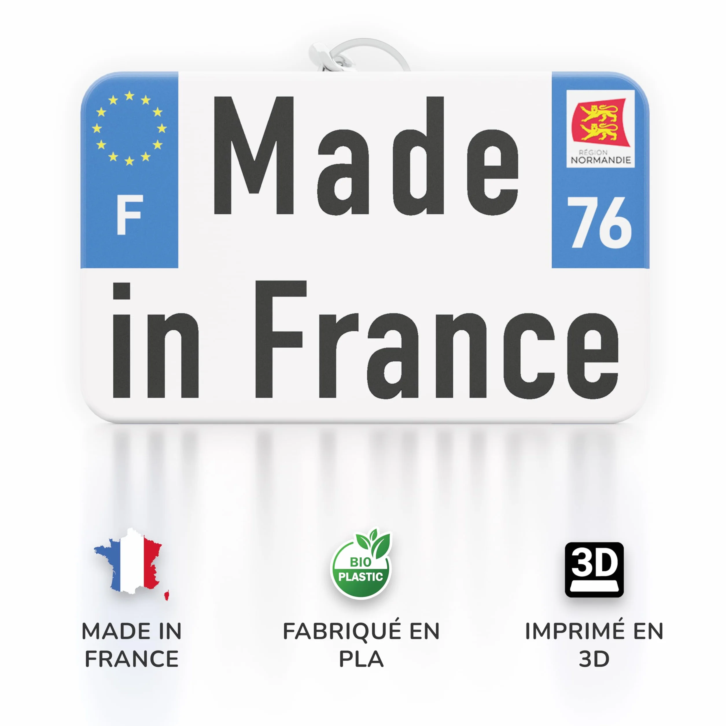 Porte-Clés Personnalisé Plaque Immatriculation Moto Fabriqué en France