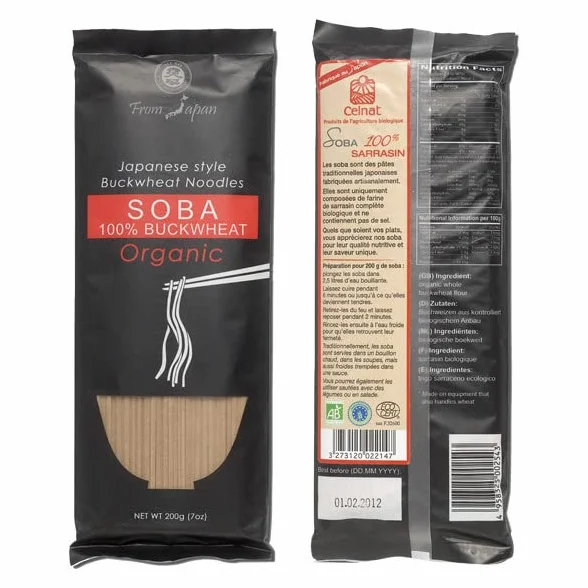 SOBA BIO 100% SARRASIN 200G, CELNAT, UNITÉ