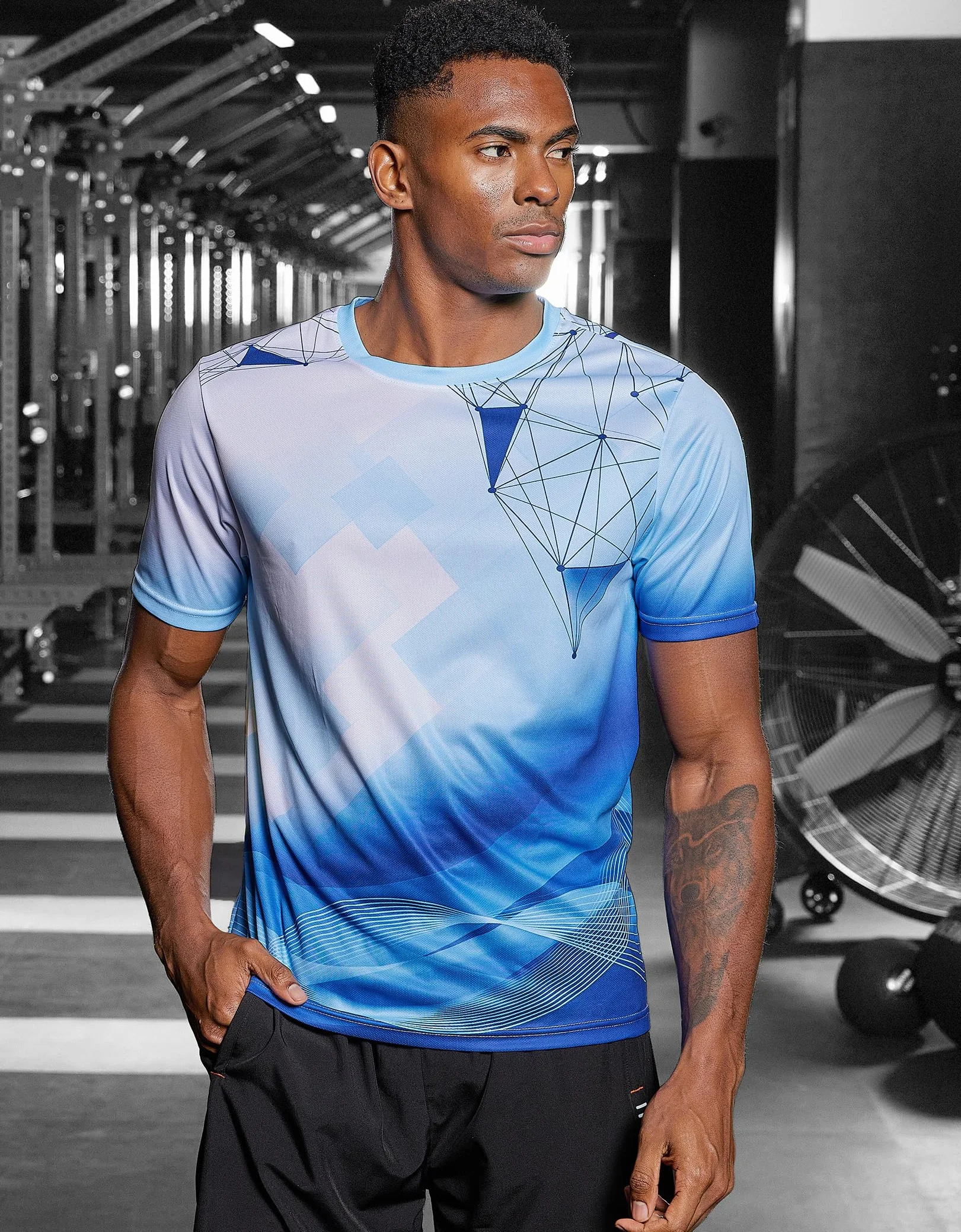 Cimic Lot de 1 ou 3 T-Shirts de Sport pour Hommes T-Shirt Fonctionnel Dégradé de Couleurs Séchage Rapide