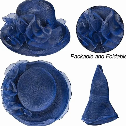 Chapeau bibi en organza pour femme - Derby Cloche cocktail thé mariage
