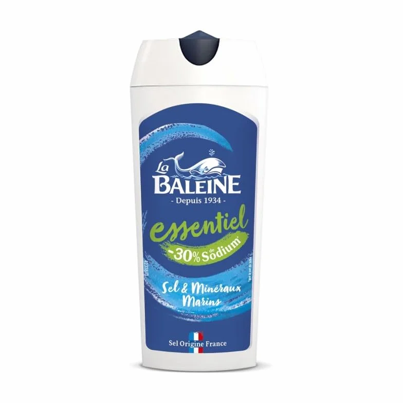 La Baleine Sel Fin Essentiel Réduit en Sodium -30% pour une touche de saveur saine - Saupoudreur 125g - Le Lot De 4