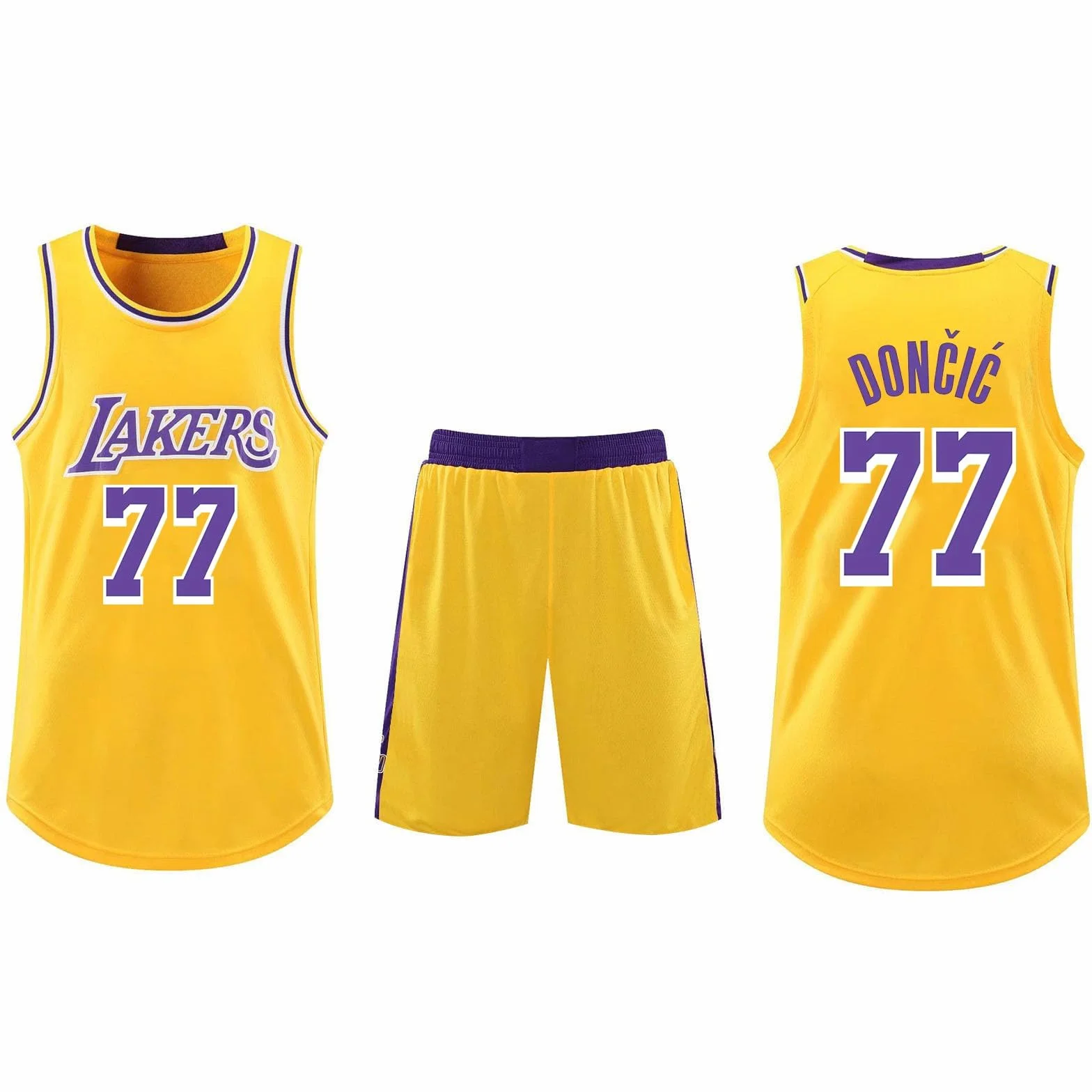 Maillot Basket Enfant-Adulte 2 Pièces 2025 Bleu Coupe Ajustée Col Rond Manche Courte Évacuation Humidité Respirable