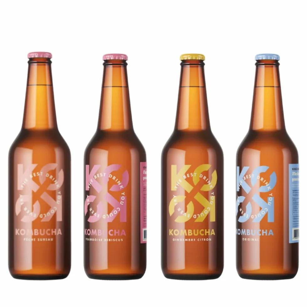 KOKO Kombucha - Saveur Pêche-Sureau (12 x 33 cl)