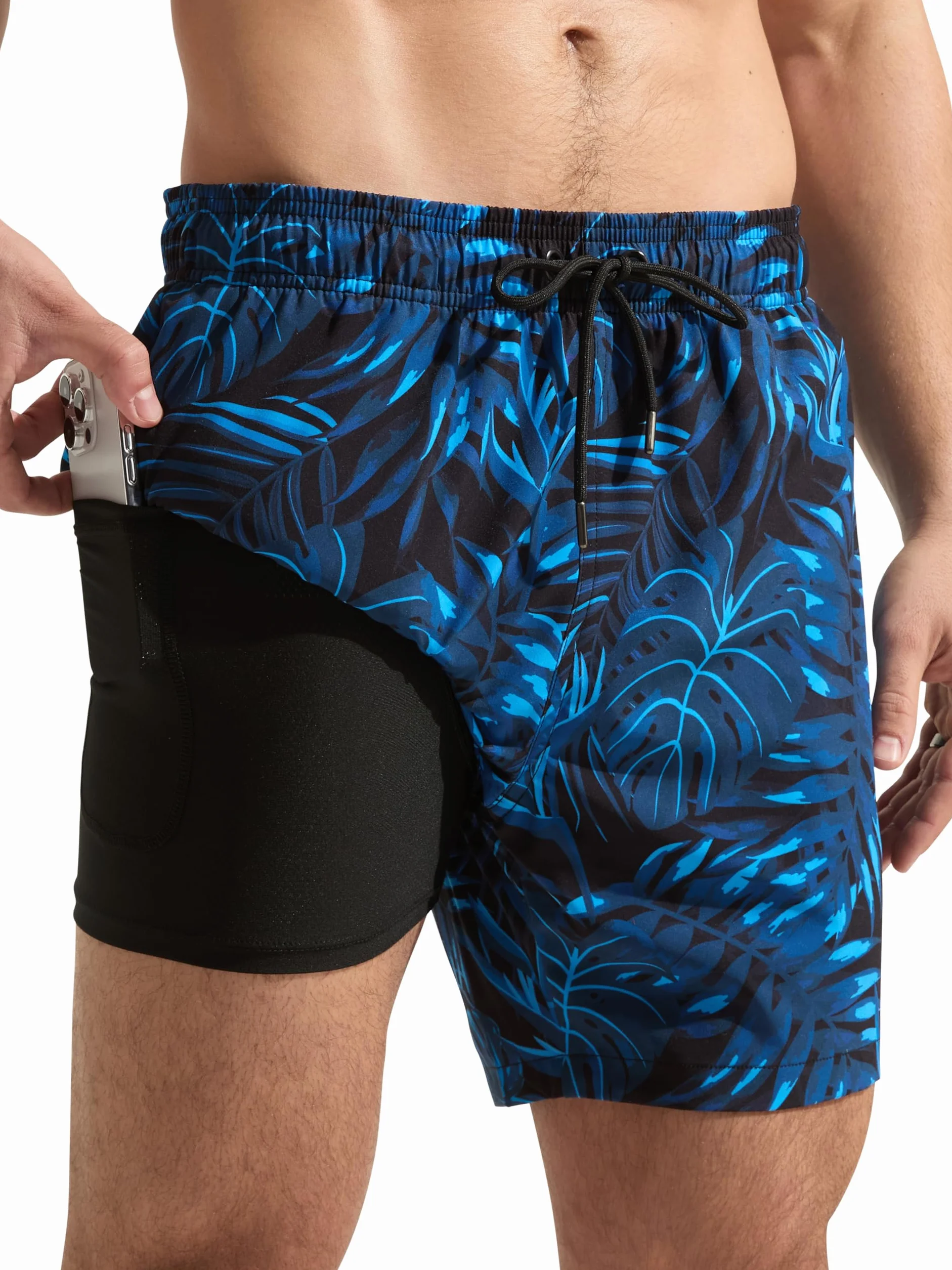 Arcweg Short de Bain Homme 2 en 1 à séchage Rapide avec Poche zippée