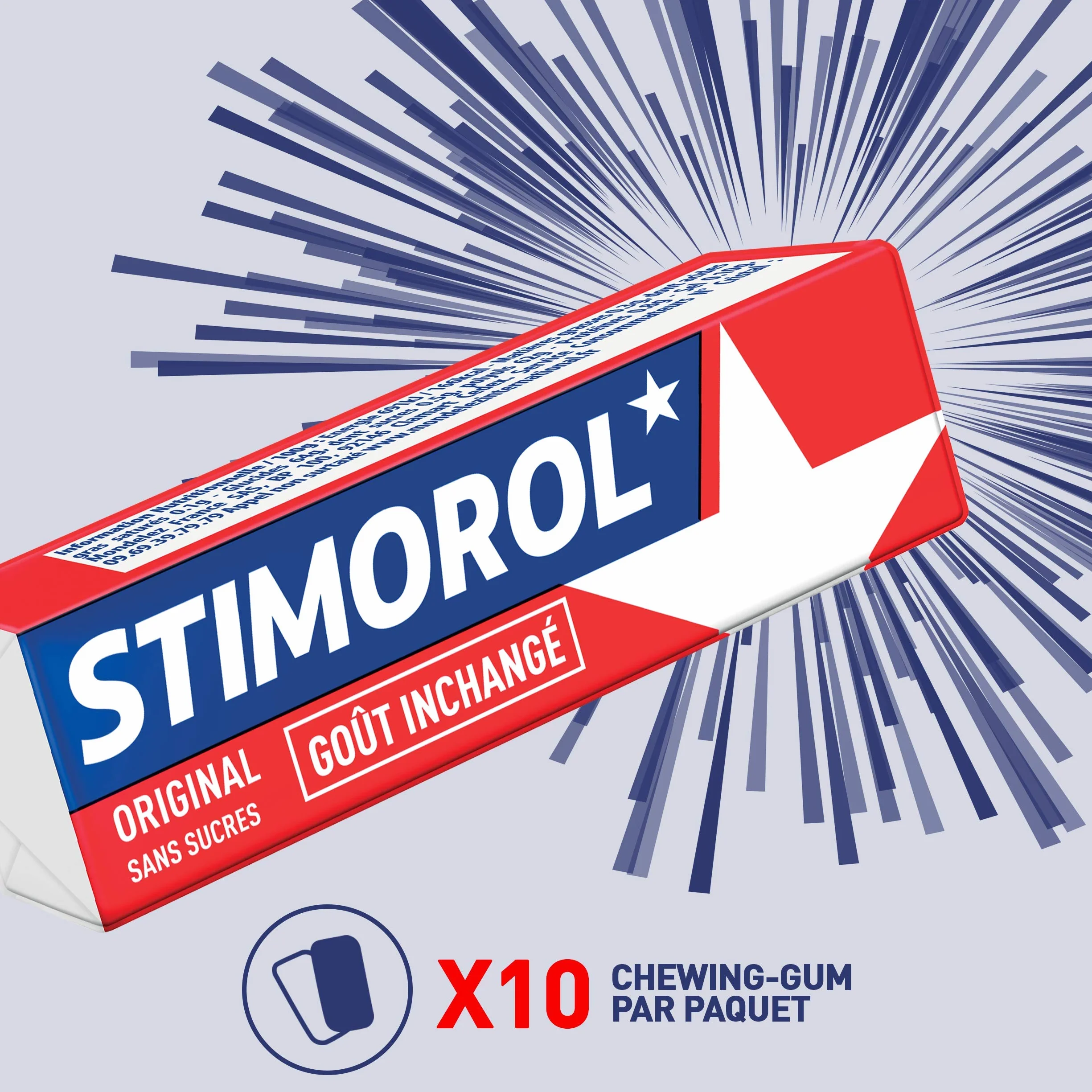 Stimorol Original Chewing Gum Sans Sucres Menthe Réglisse Lot de 2 Packs 25 Paquets 10 Tablettes 14 g