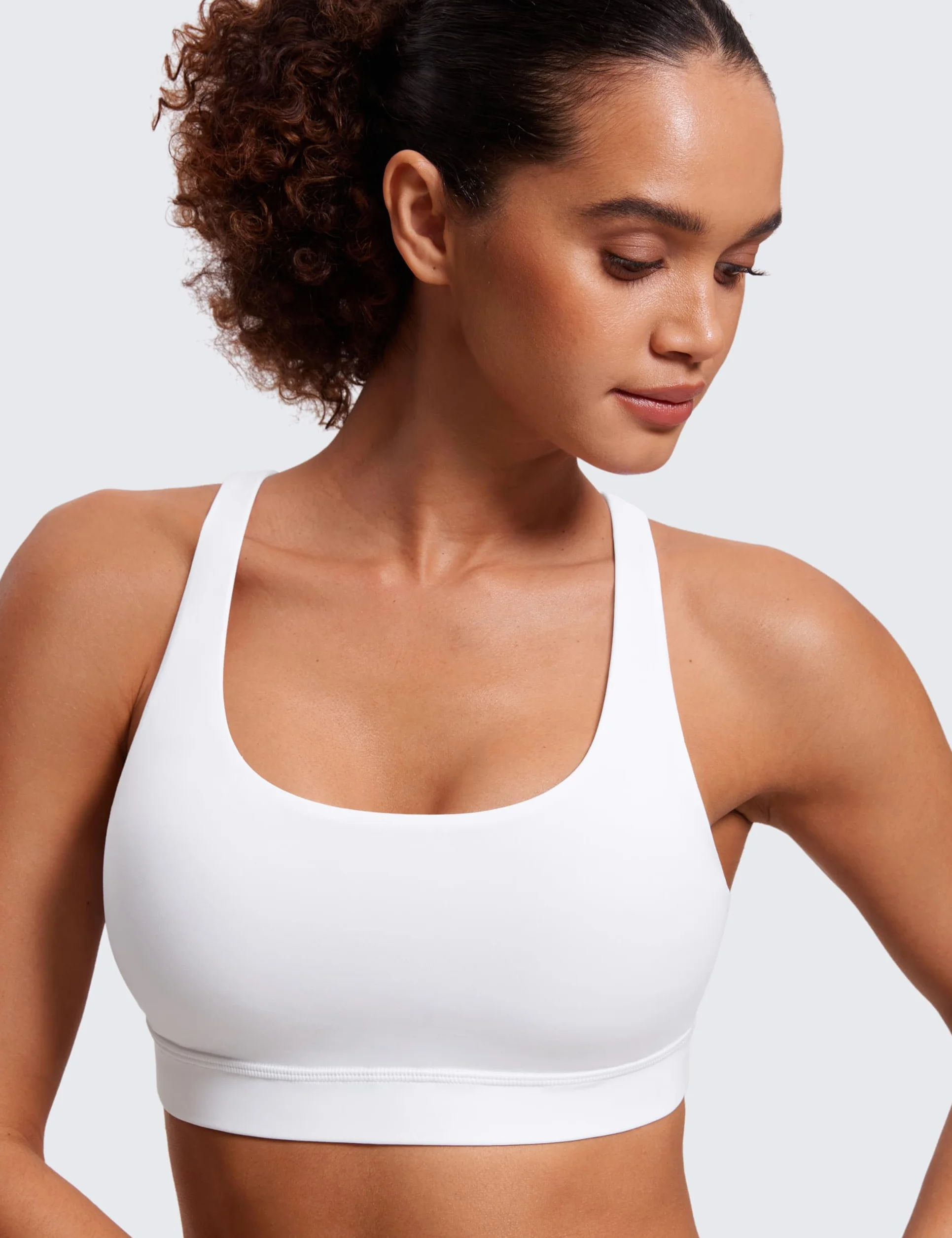 Soutien-Gorge de Sport Yoga Naked Feeling Femme Dos Croisé Coussinet Amovible sans Armature