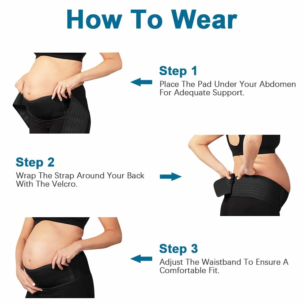 AUYAO Ceinture de Grossesse Respirante Réglable Support Abdominale et Lombaire pour Soulager Douleurs Bassin Hanche Dos