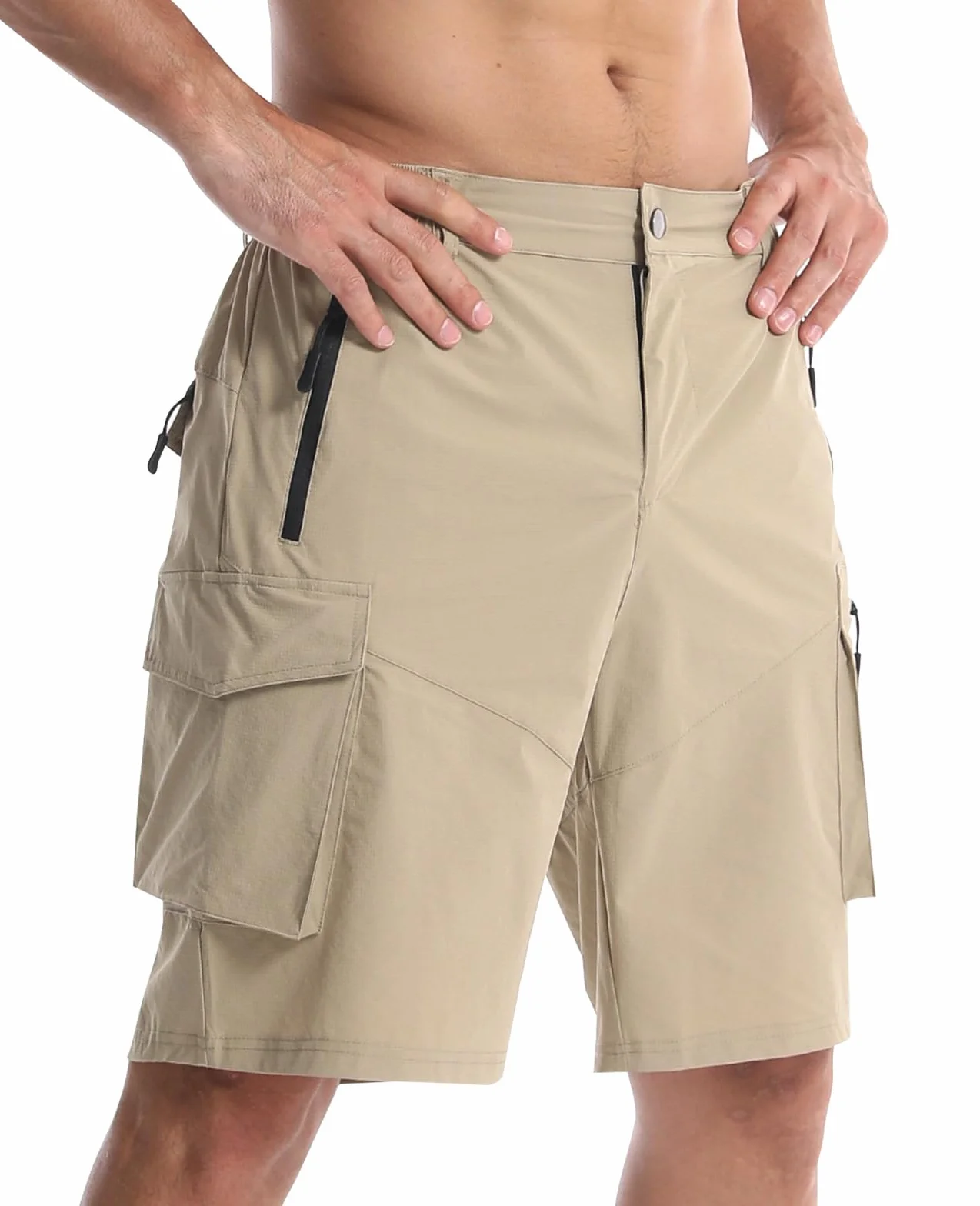 Bermuda Shorts Homme Cargo Travail Poche Zippée Randonnée Sport