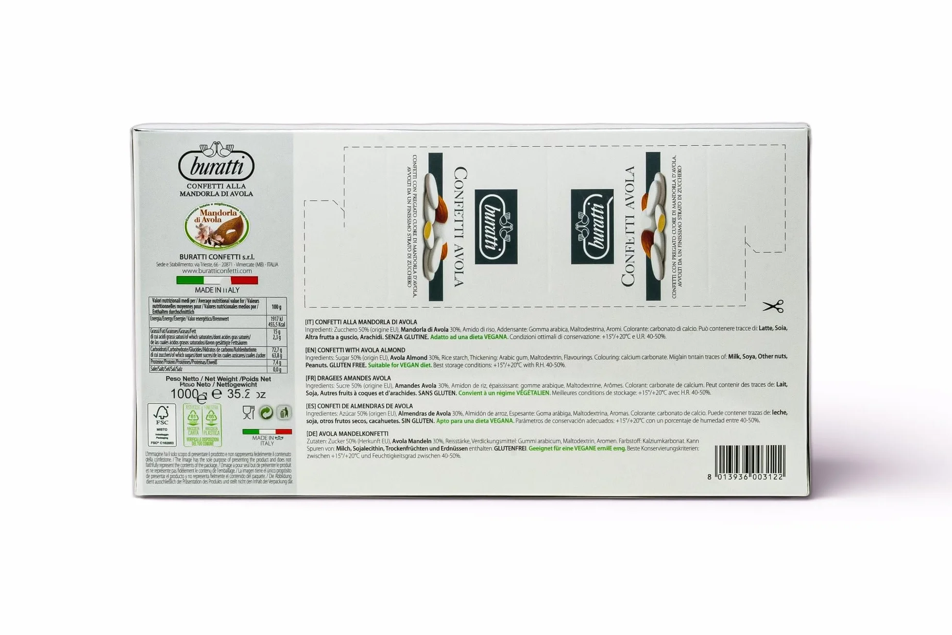 Buratti Confetti Dragées à l'amande d'avola 1 Kg