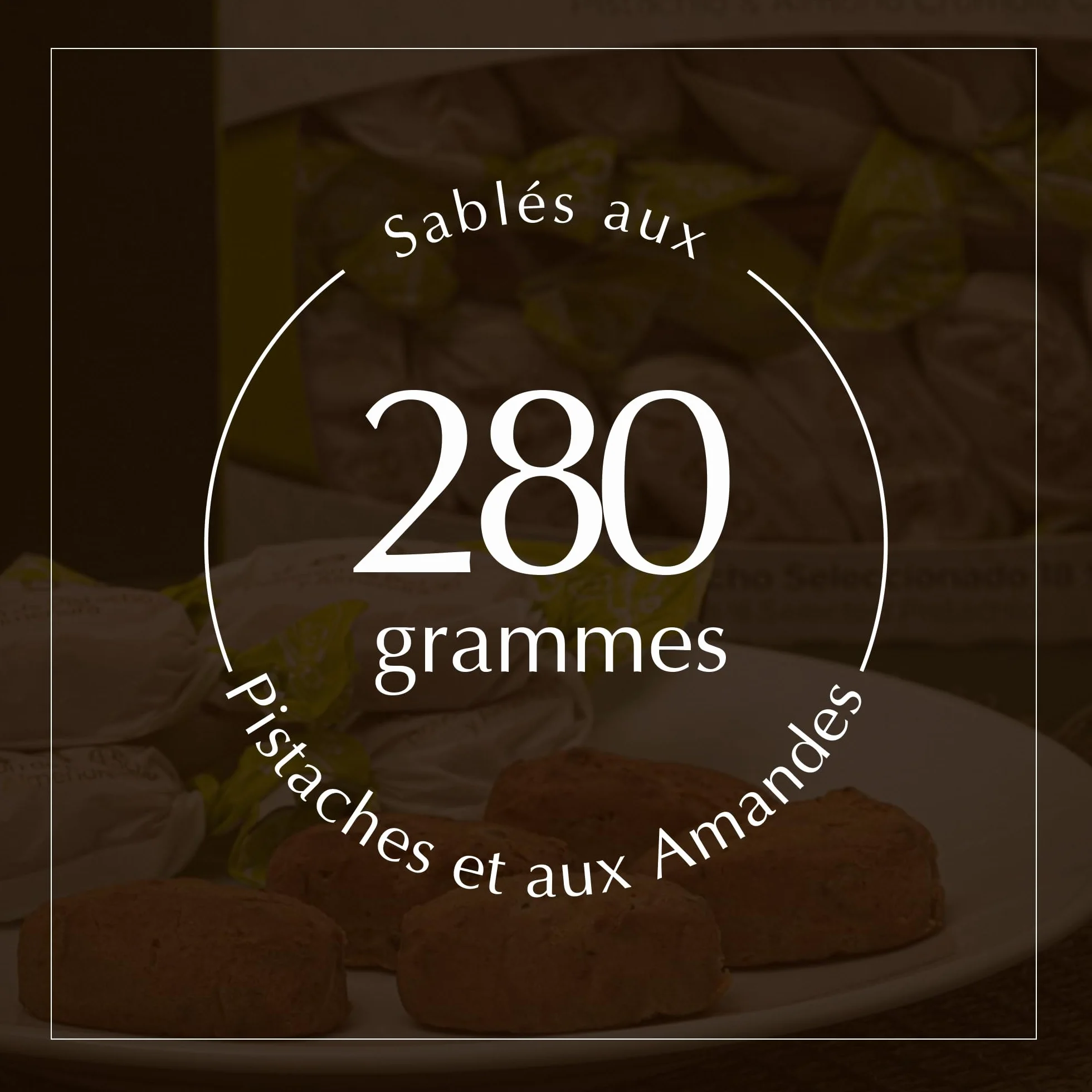 1880 - Sablés aux Pistaches et aux Amandes, Qualité suprême, Friandise Typique de Noël, Recette Artisanale, Emballage Individuel, Sablés Traditionnels, à base d'Amandes Sélectionnées, 280 grammes