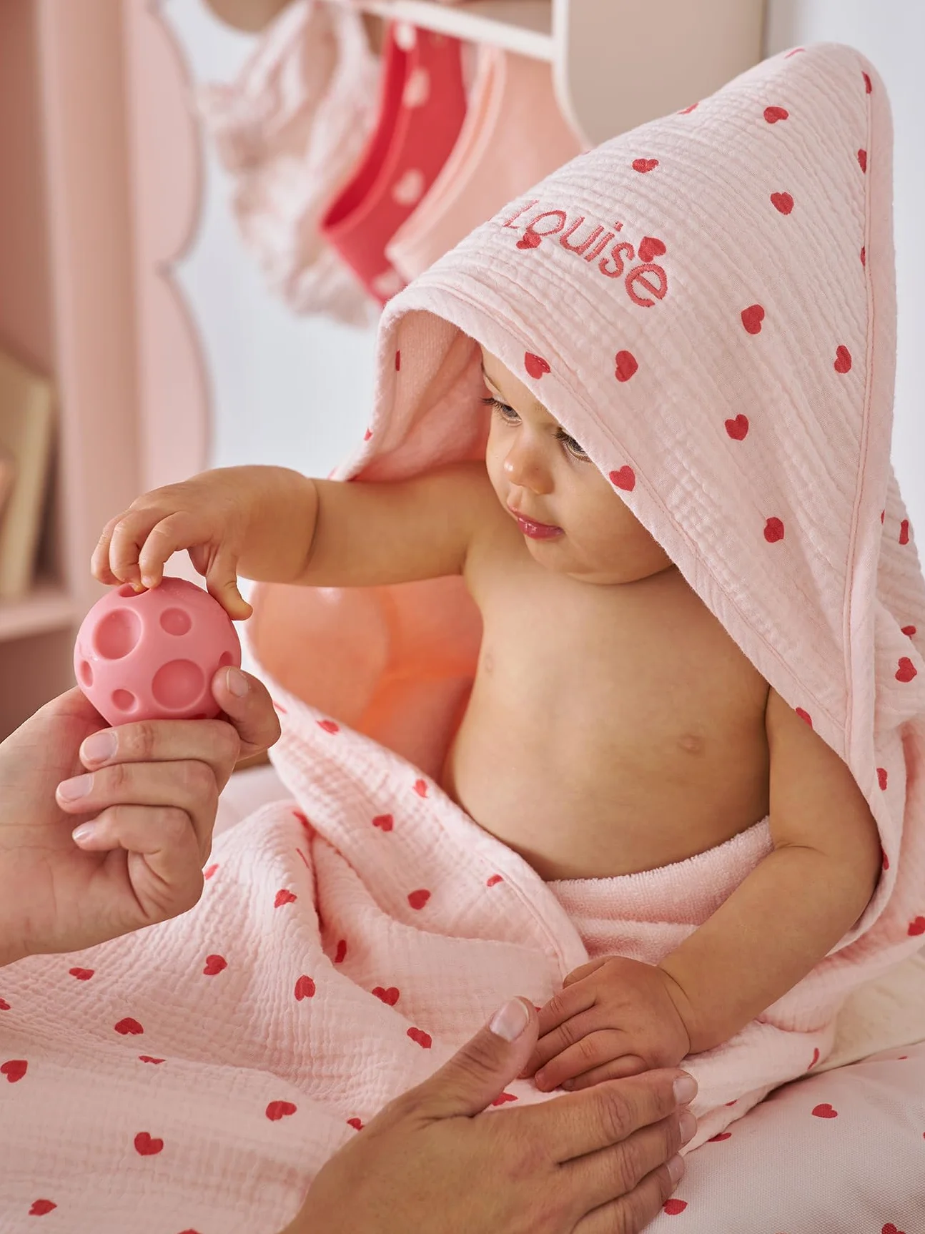VERTBAUDET Cape de bain MON COEUR gant de toilette