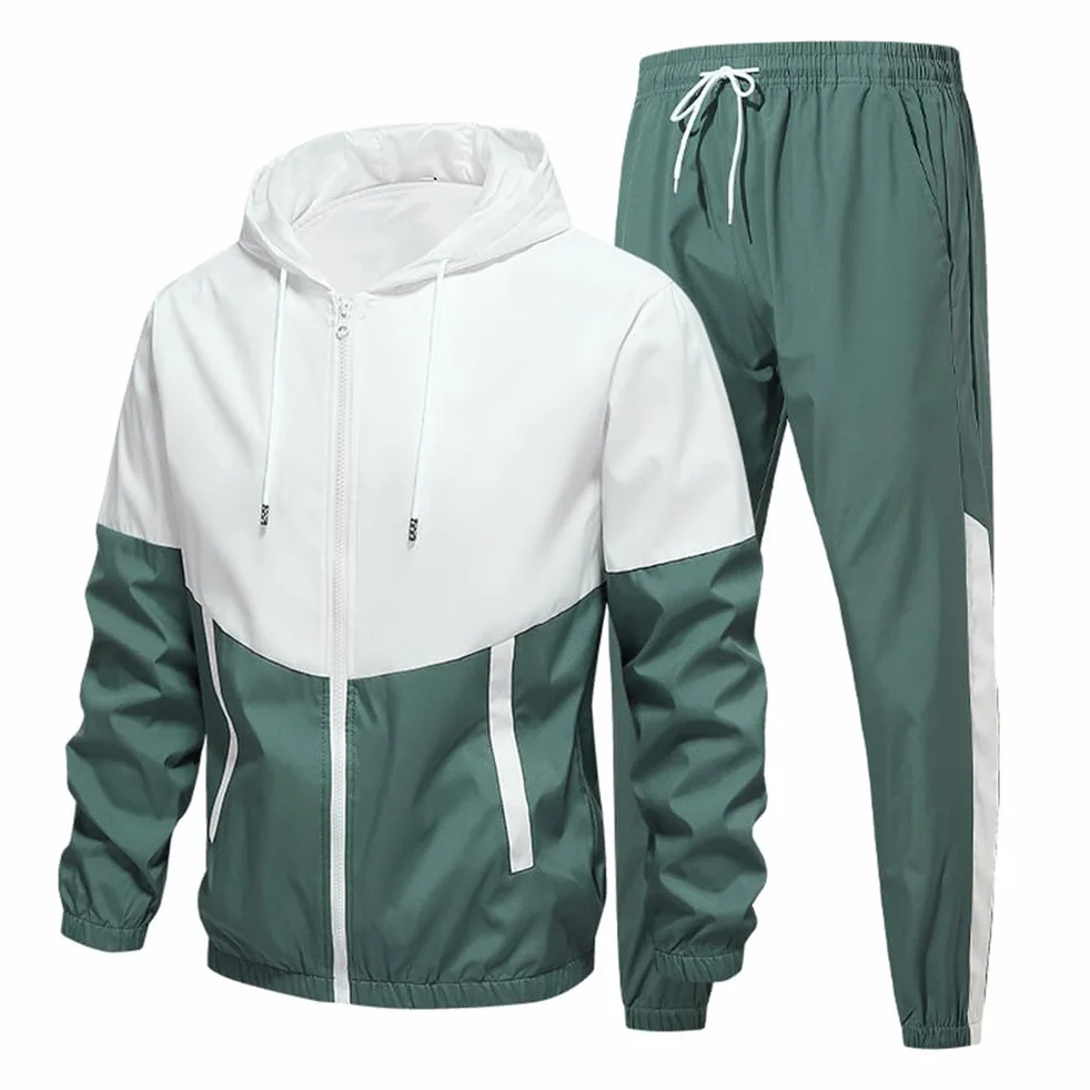 Ensemble Homme Survêtement Veste à Capuche Zippé et Pantalon Longue Jogging Automne Printemps