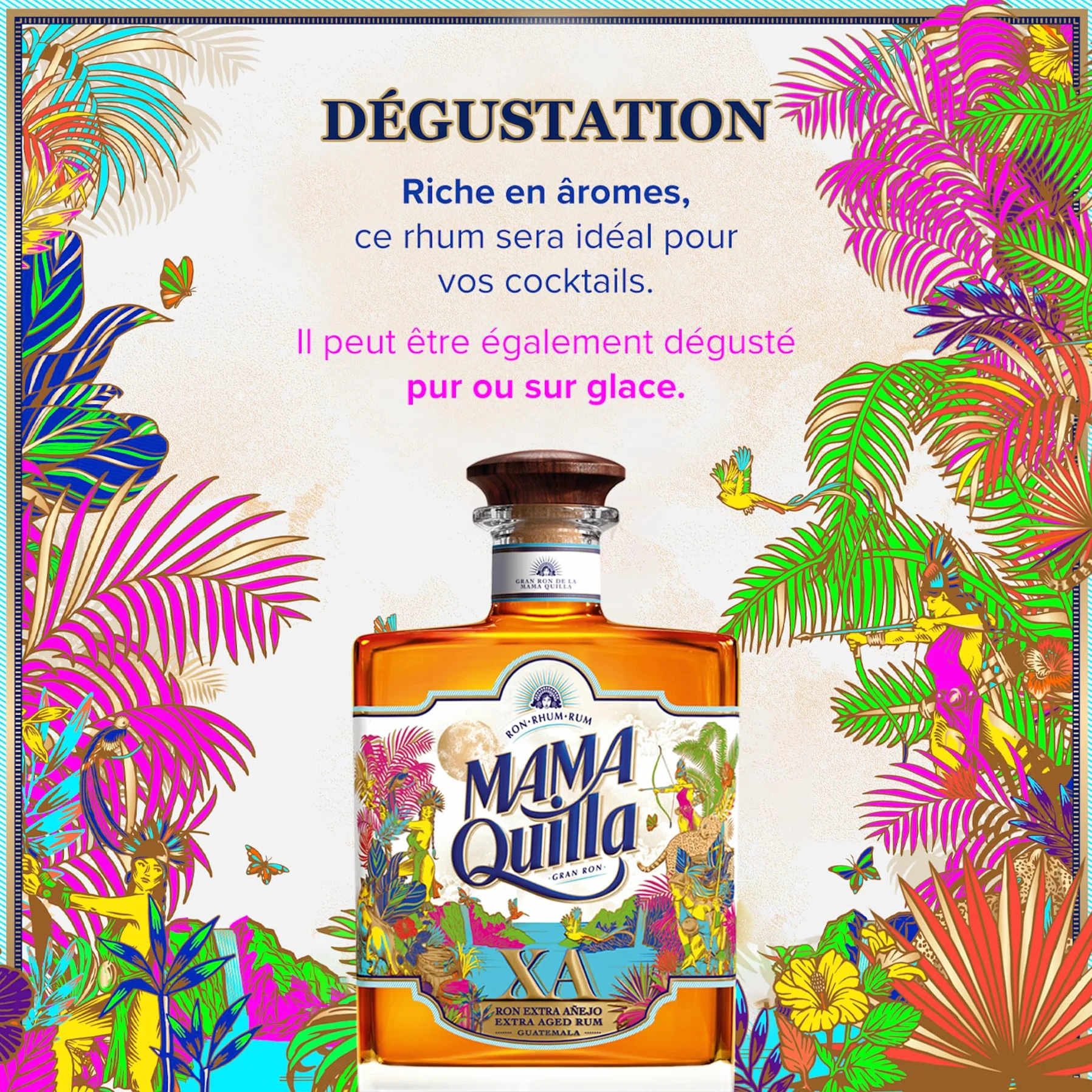 MAMA QUILLA - Rhum Vieux XA - Médaille d’or Rum & Cachaça Masters 2022 - 40 % Alcool - Origine : Guatemala - Bouteille de 70 cl