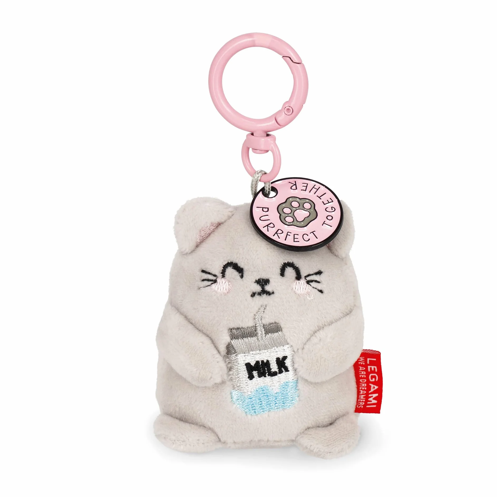 Legami Porte-clés Super Soft Peluche Pendentif Message Gravé Mousqueton Zinc