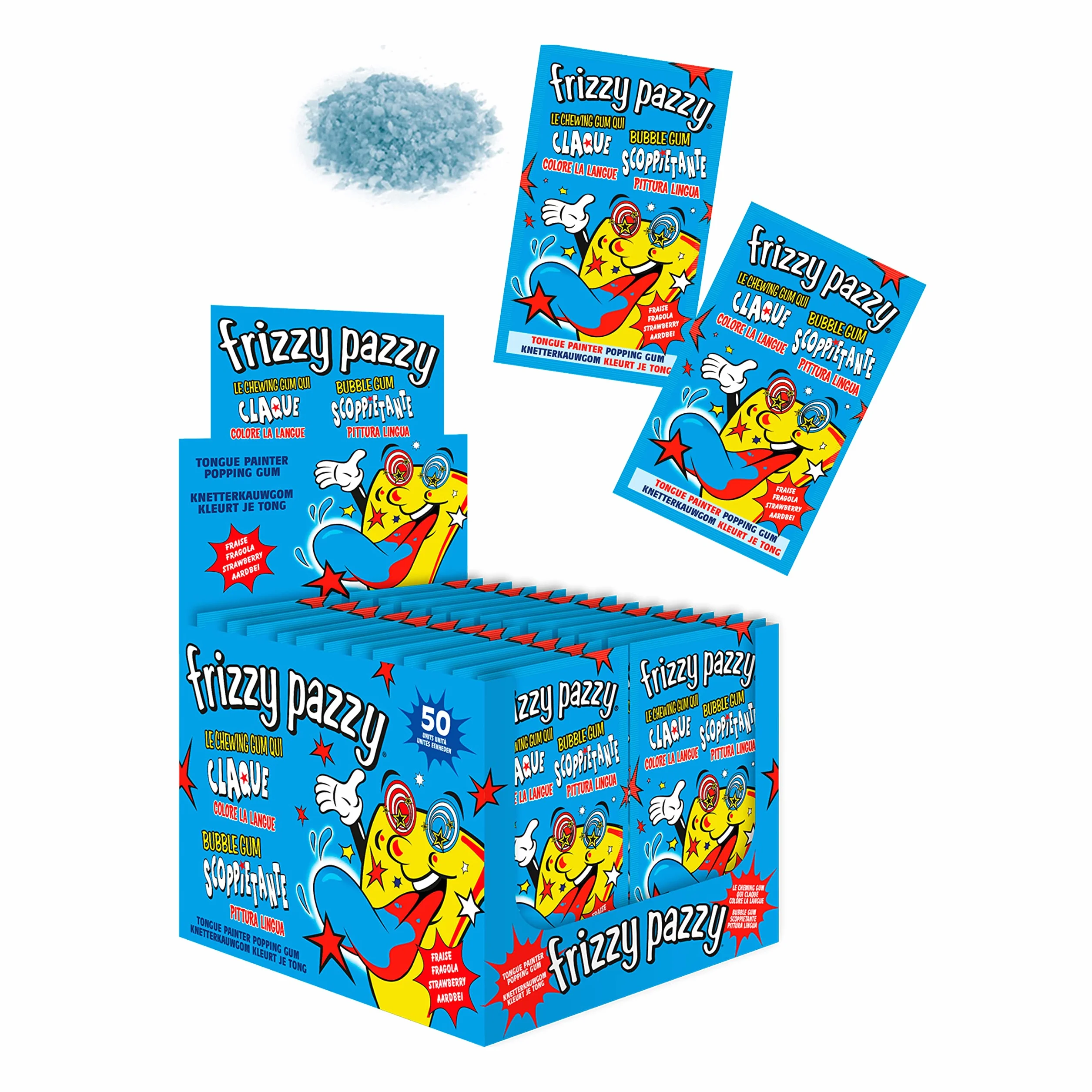 Frizzy Pazzy fraise tache langue - Boite 50 pieces
