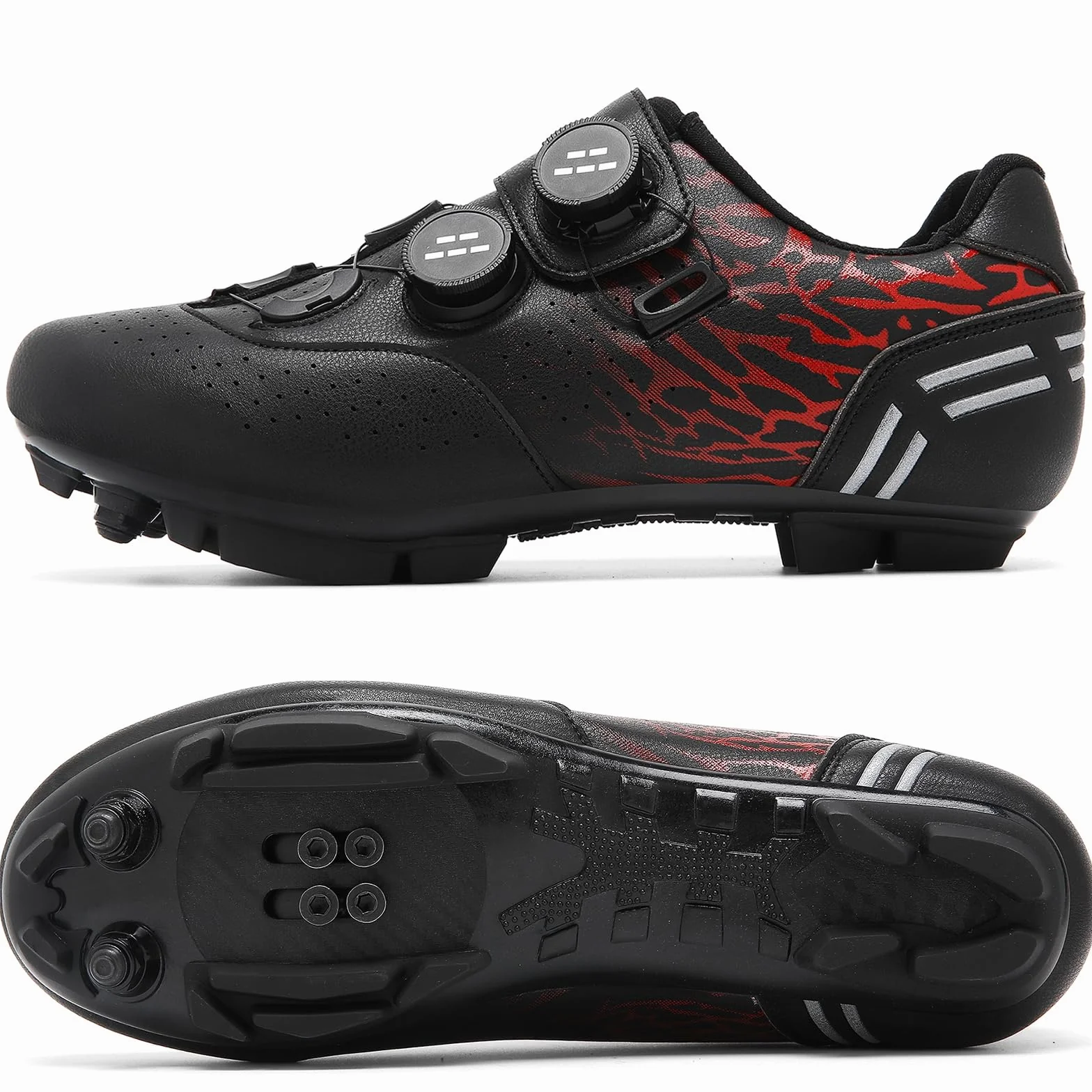 Chaussures de Cyclisme VTT pour Homme, Respirantes Compatibles avec 2-Bolt Cleats