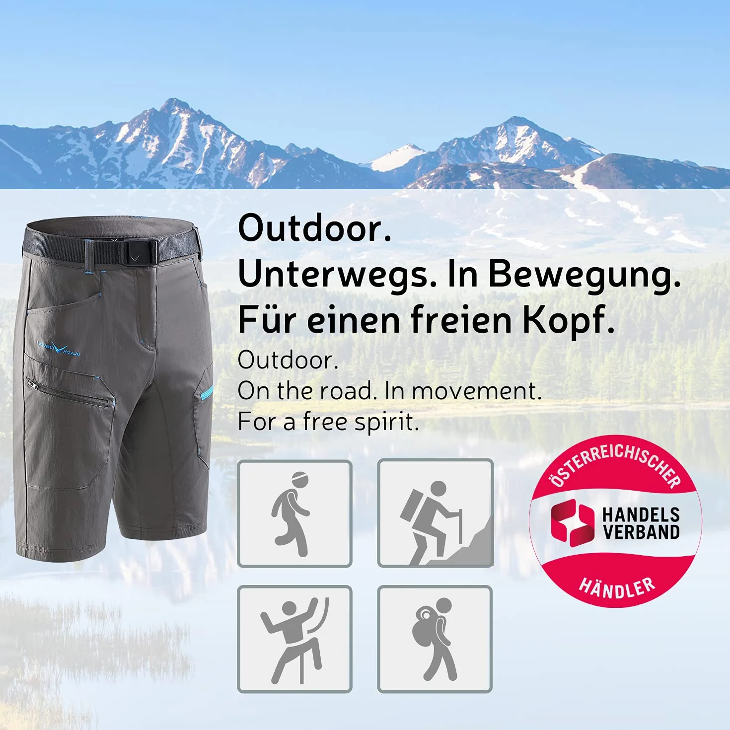 Black Crevice Short de Trekking Homme