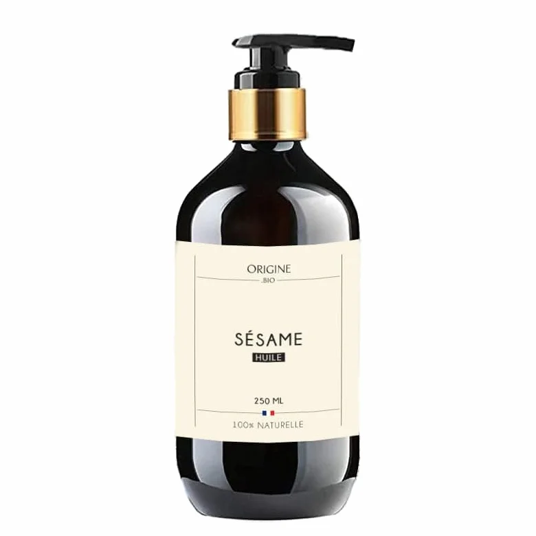 Origine Bio - Huile de Sésame - 100% Pure et Naturelle - Huile Végétale pressée à froid - Peau - Marque Française (250 ml)
