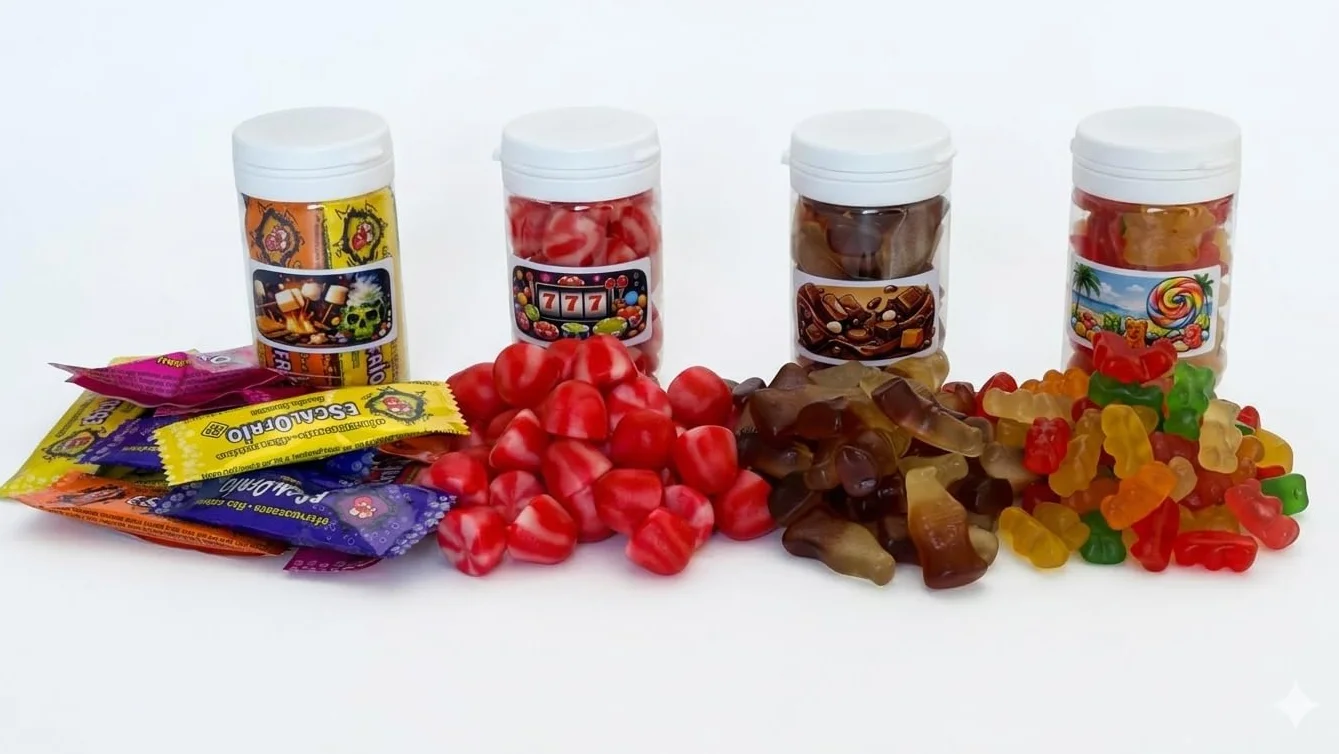Bonbons Variés – Coffret Cadeau 12 Pots Individuels de Confiseries – Boîte Cadeau Originale et Adorable – 1,3 Kg – Idée Cadeau Gourmande Enfants et Adultes