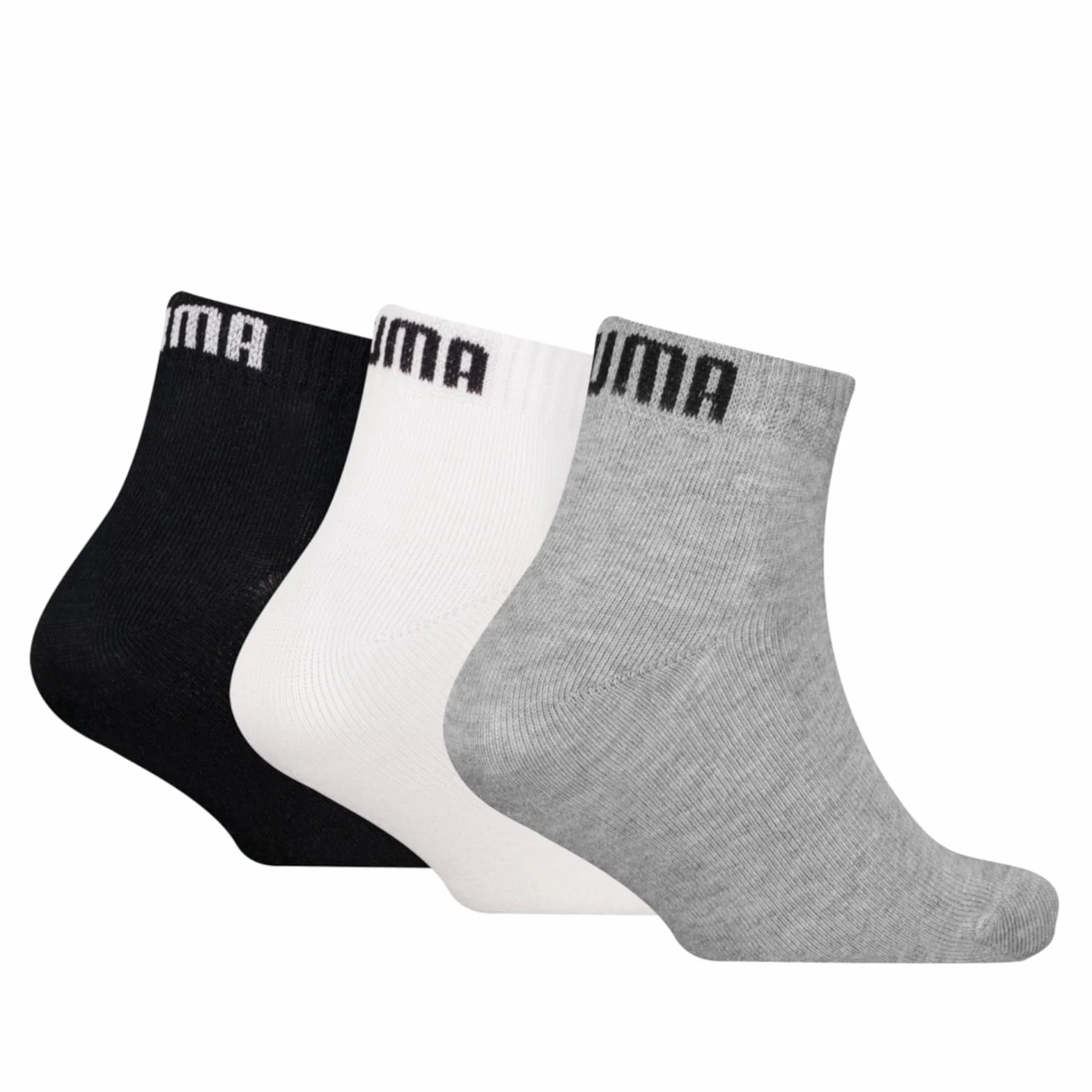 PUMA Quarter Plain Chaussettes Mixte enfant lot de 3