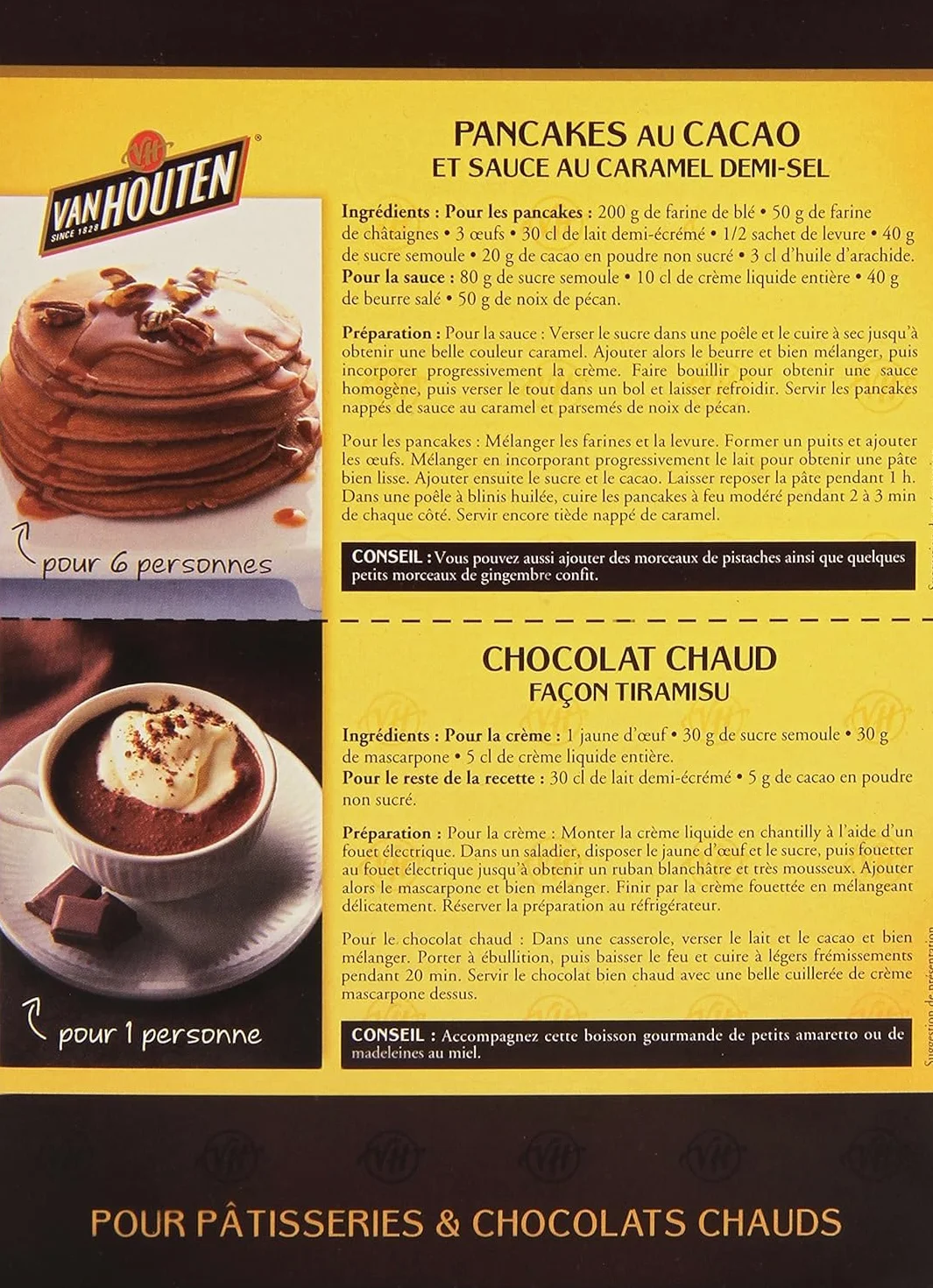 Cacao Brut Non Sucré Van Houten - L'Étui 250 g - Lot de 2