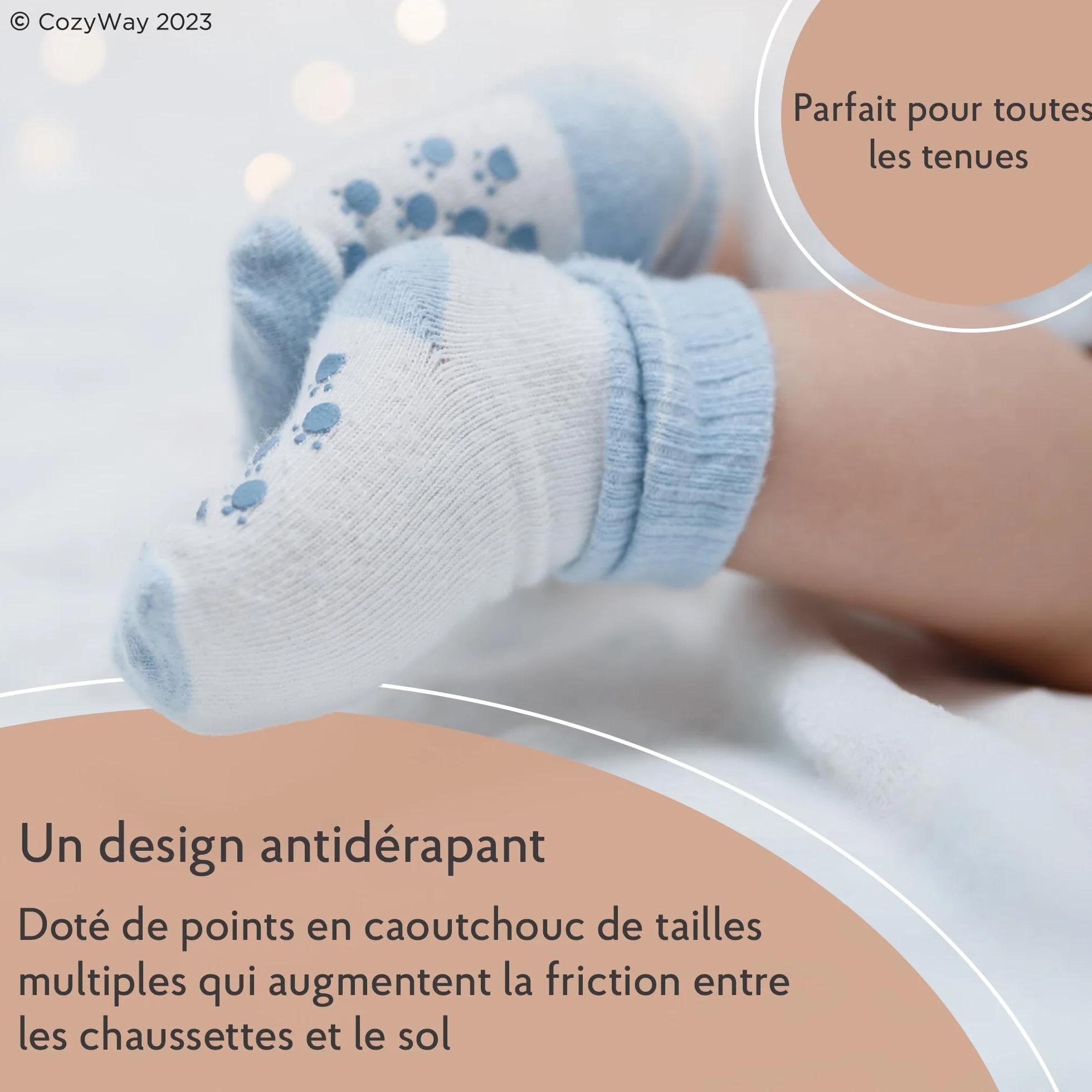 CozyWay Chaussettes à volants pour bébés filles