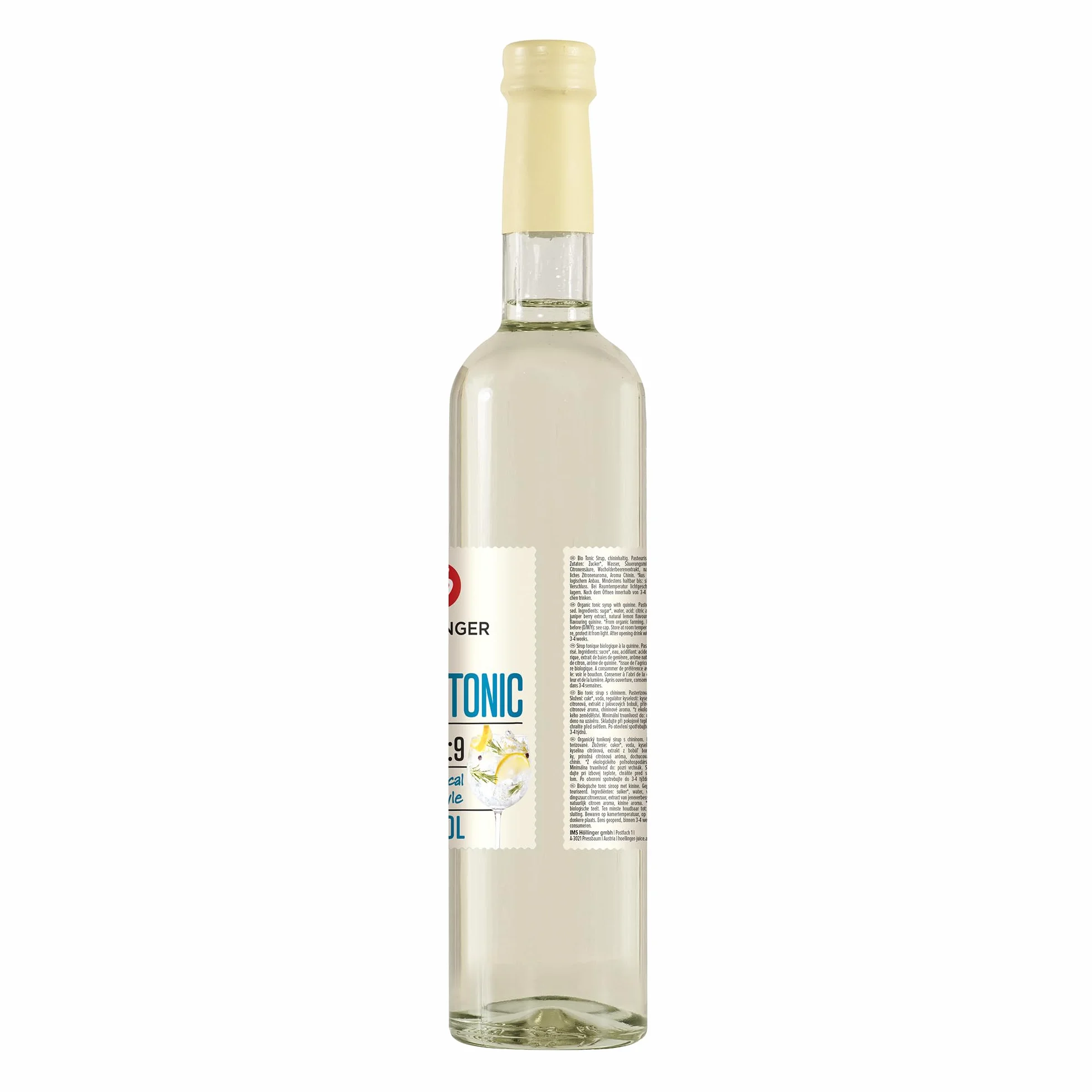Höllinger sirop à cocktail bio Virgin Tonic - Vegan, bouteille en verre 3x500ml - cocktail sans alcool