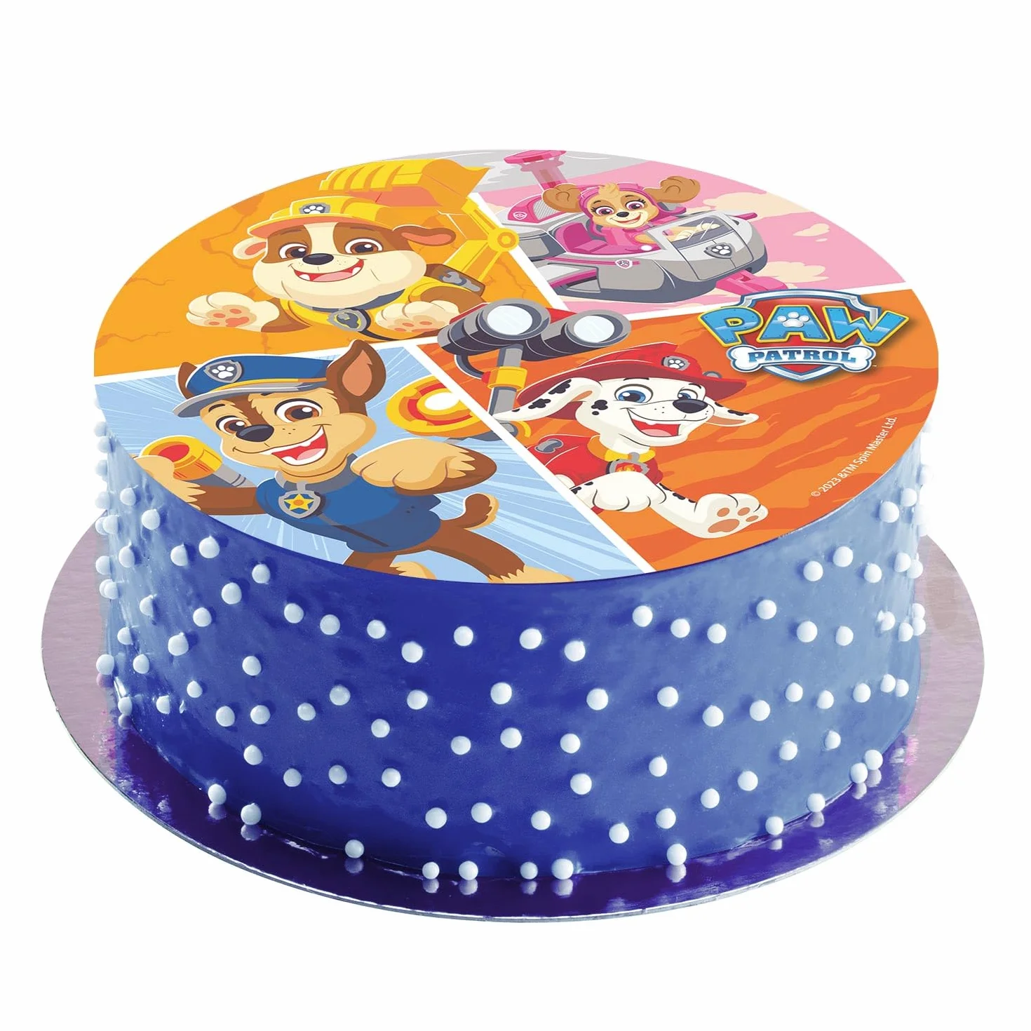 Dekora, Pat Patrouille Disque Azyme, Décoration Comestible pour Gâteau d'Anniversaire, Rond Cake Topper 20 CM