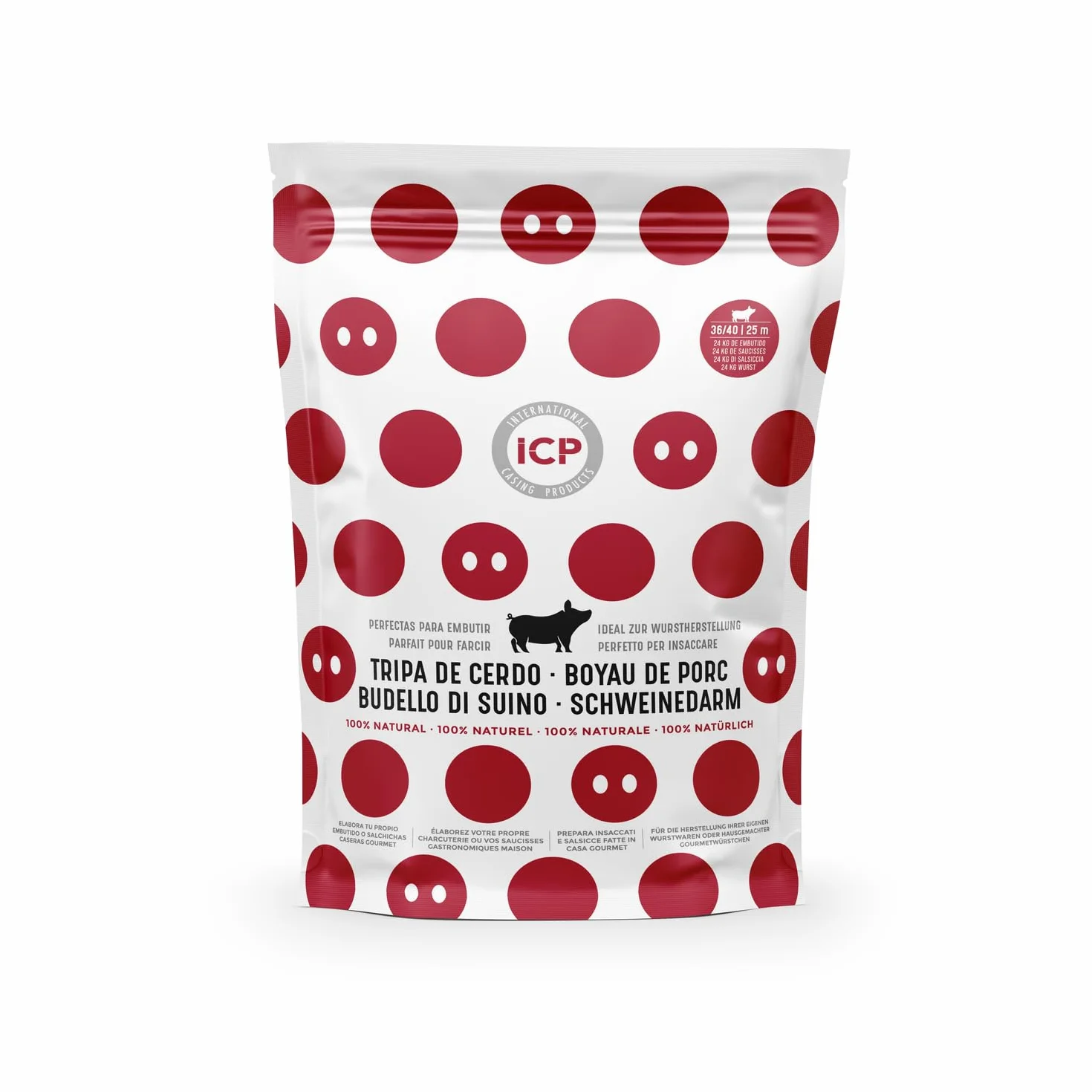 Boyaux naturels de porc pour confection de charcuterie – 25 m, calibre 36/40 | Confectionnez votre charcuterie maison | ICP