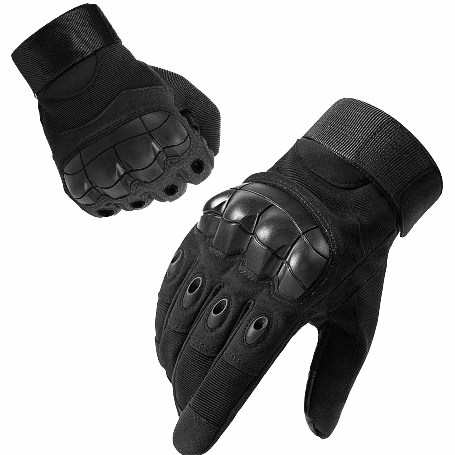 Gants de Moto Tactiques Firschoie avec Protection des Articulations et 2 Doigts Écran Tactile Noir XL