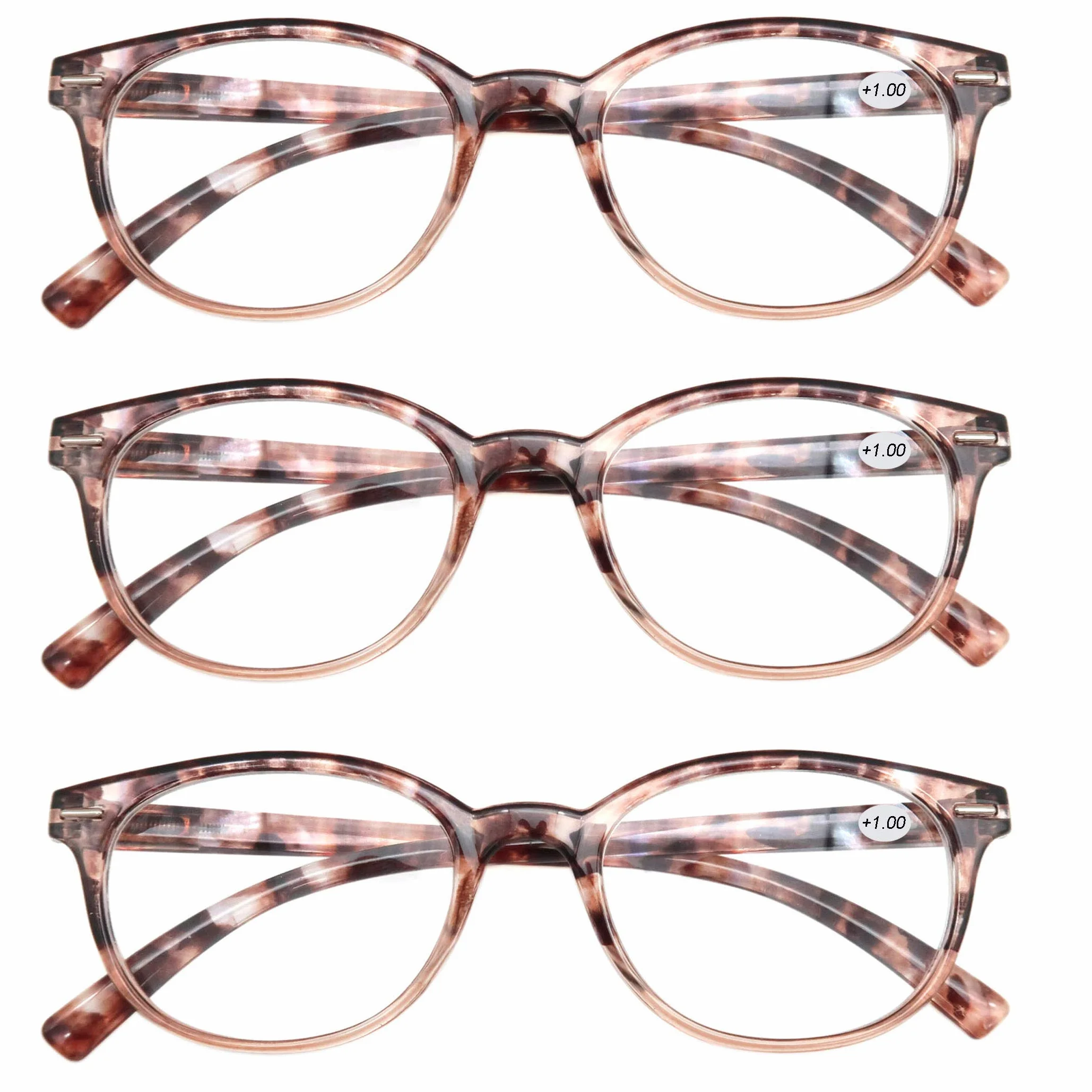 Lunettes de Lecture Femmes Lot de 3, Lunettes de Vue Branches a Ressort, Vision Nette